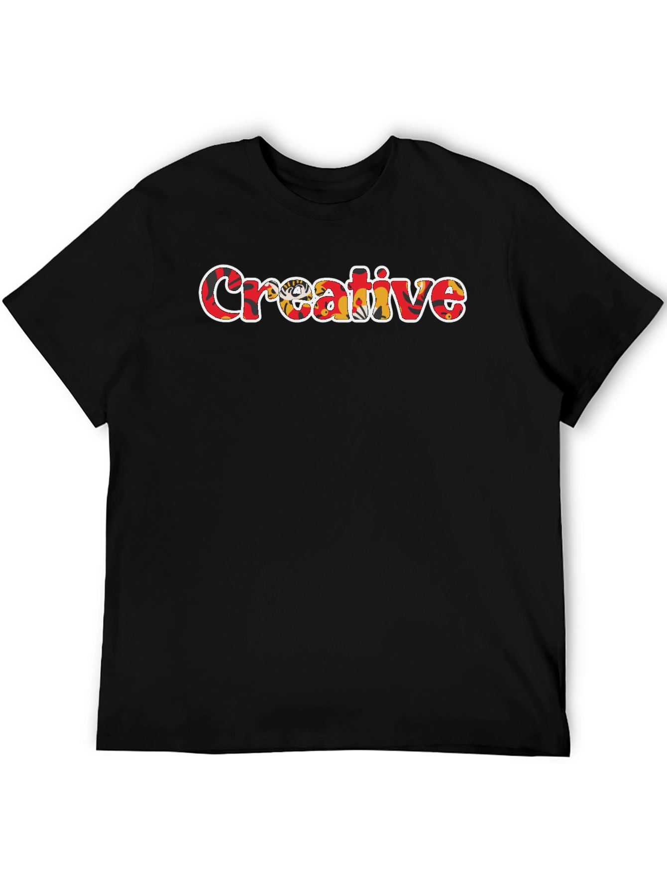 Creative Graphic Print Crew Neck T-Shirt