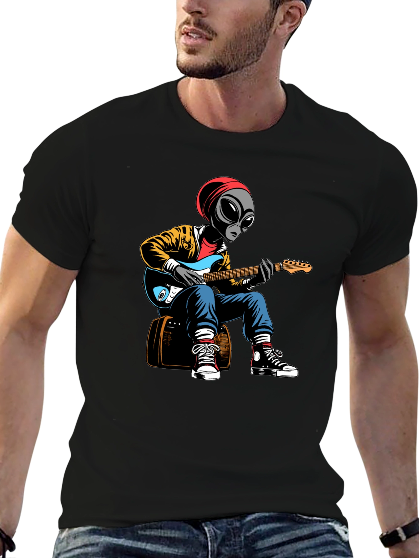 Alien Guitarist Graphic T-Shirt