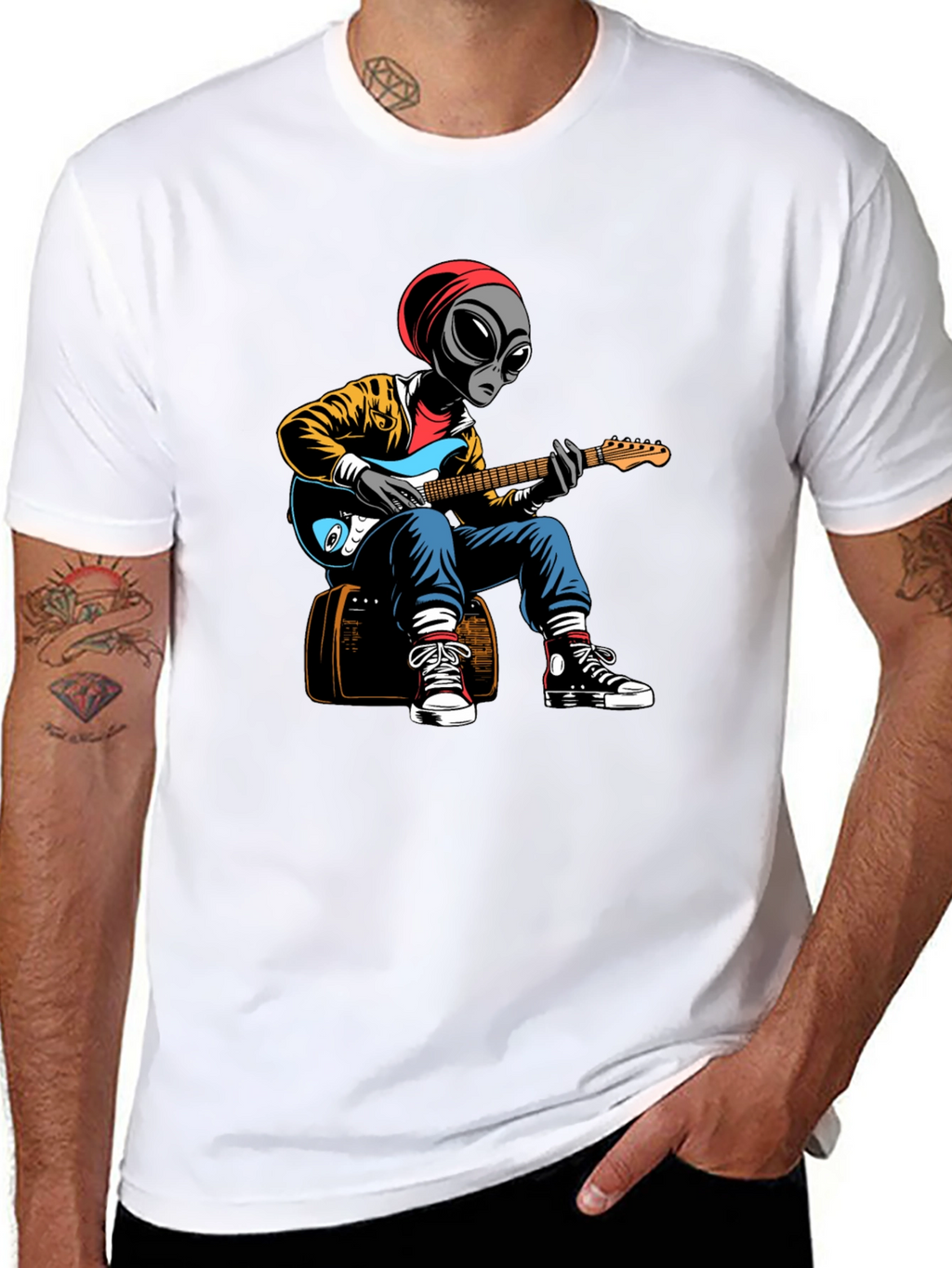 Alien Guitarist Graphic T-Shirt