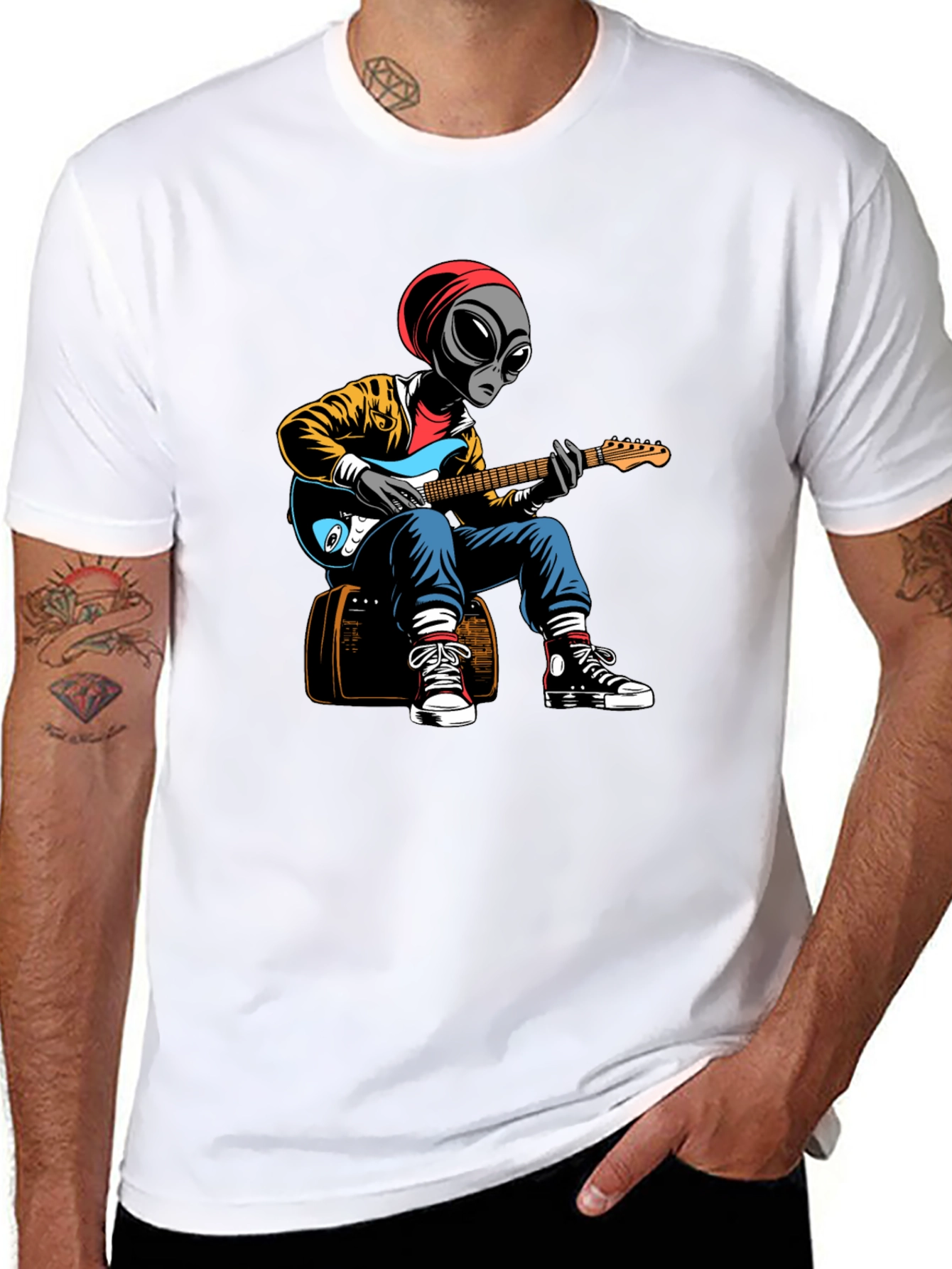 Alien Guitarist Graphic T-Shirt