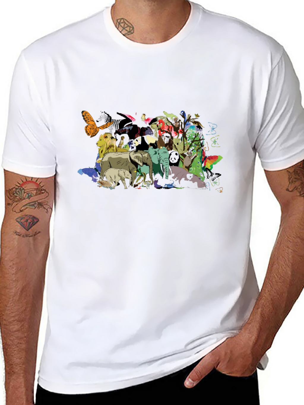 Animal Kingdom Graphic Black T-Shirt