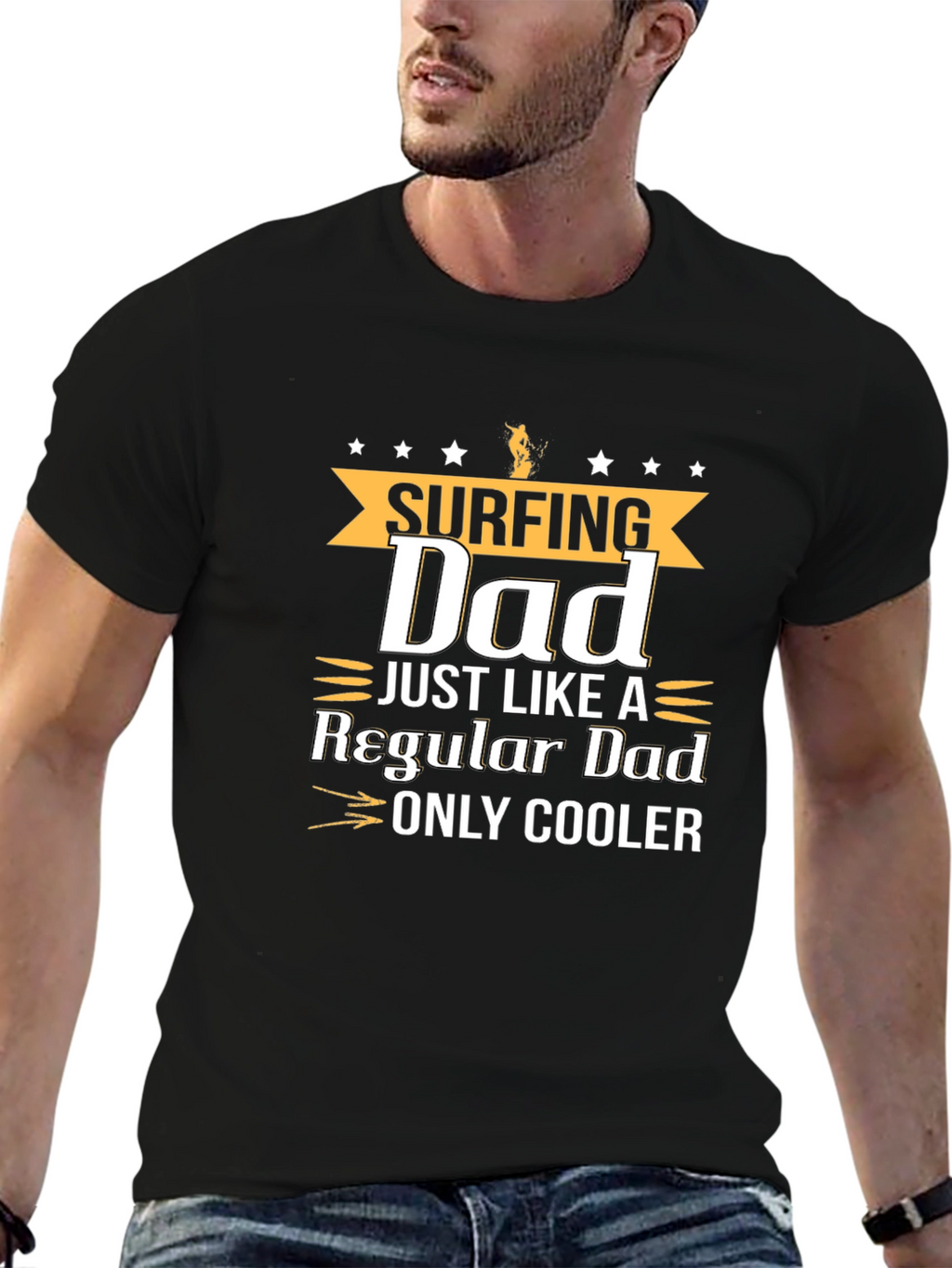 Surfing Dad Graphic T-Shirt - Cool Fathers Day Gift