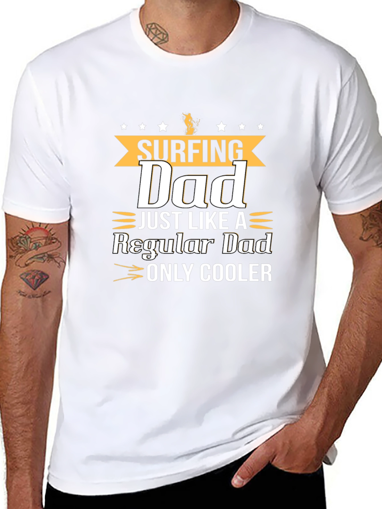 Surfing Dad Graphic T-Shirt - Cool Fathers Day Gift