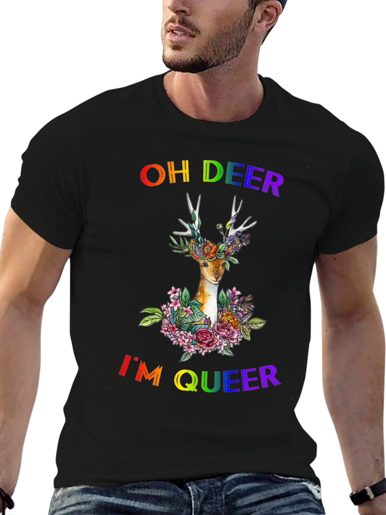 Oh Deer Im Queer Pride T-Shirt