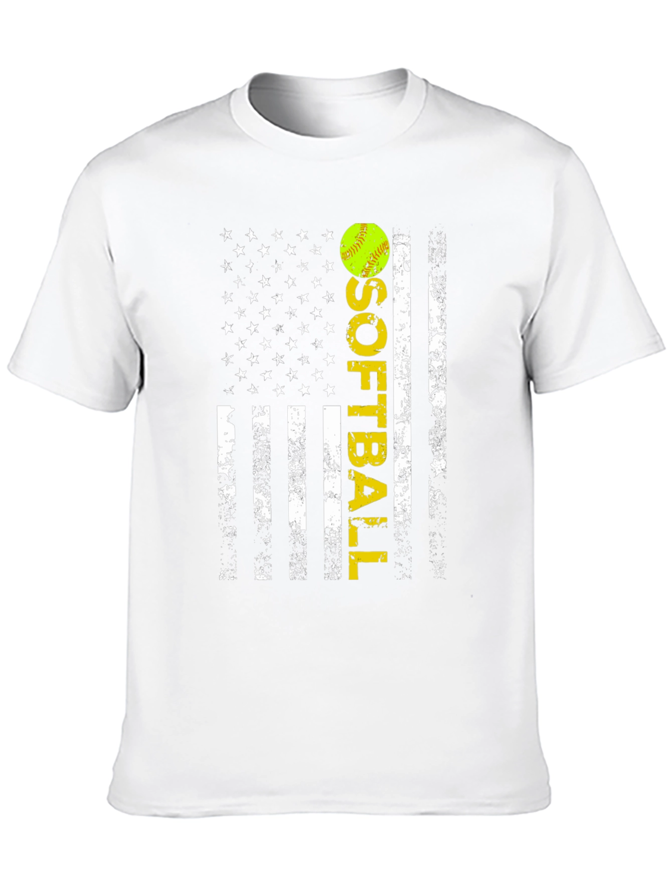 Softball American Flag T-Shirt