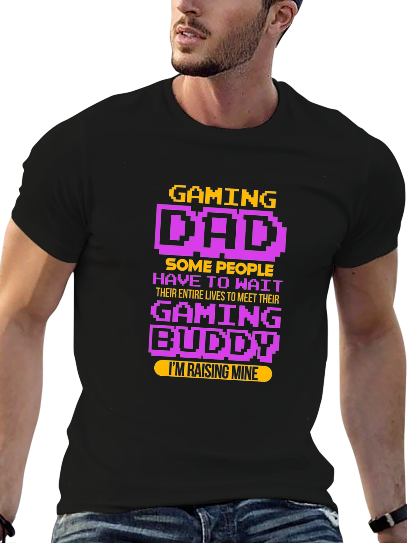 Gaming Dad T-Shirt - Raising My Gaming Buddy