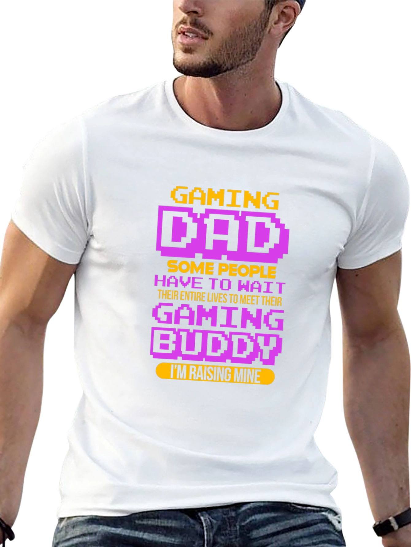 Gaming Dad T-Shirt - Raising My Gaming Buddy
