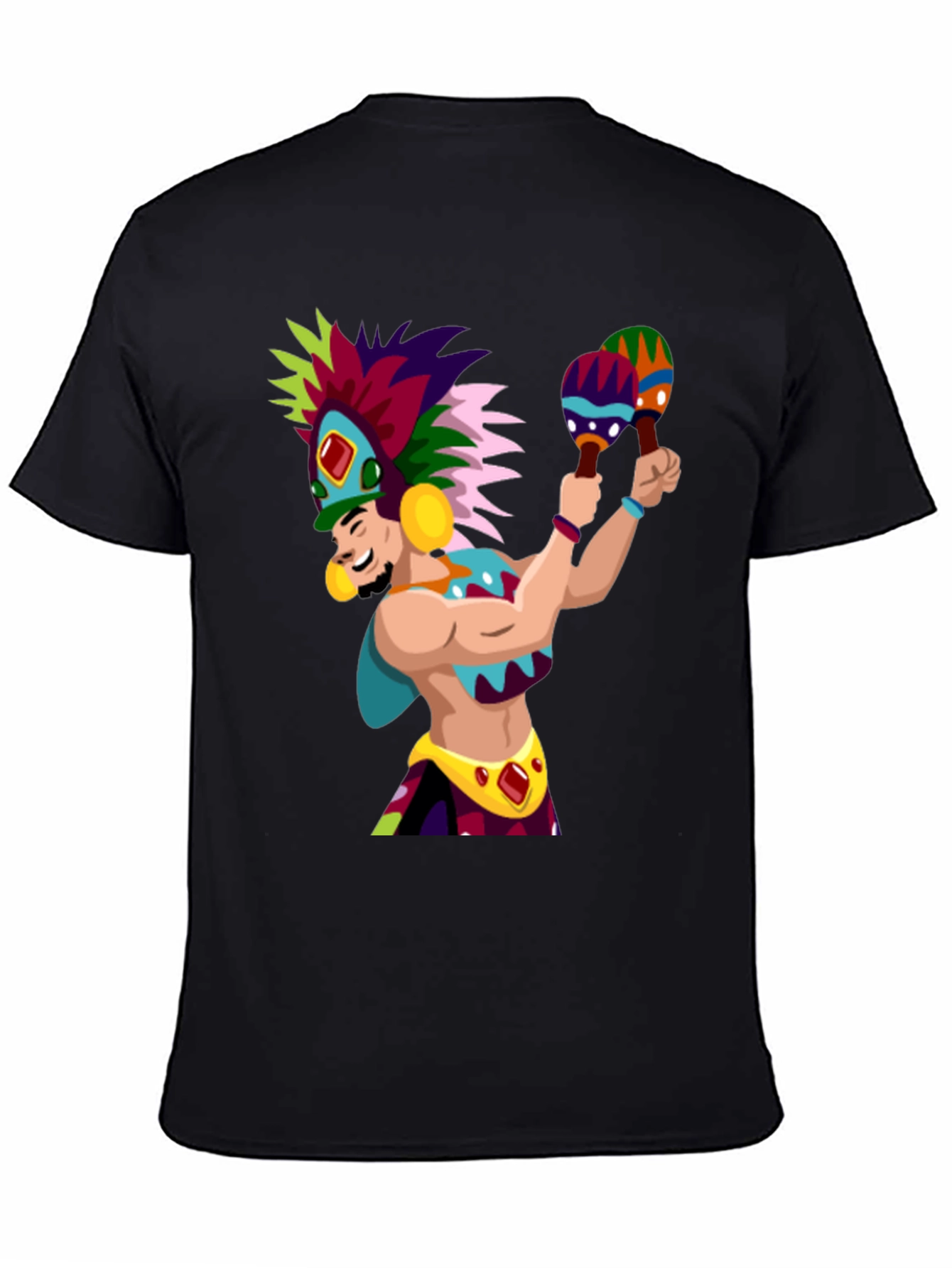Aztec Warrior Graphic T-Shirt - Vibrant Design