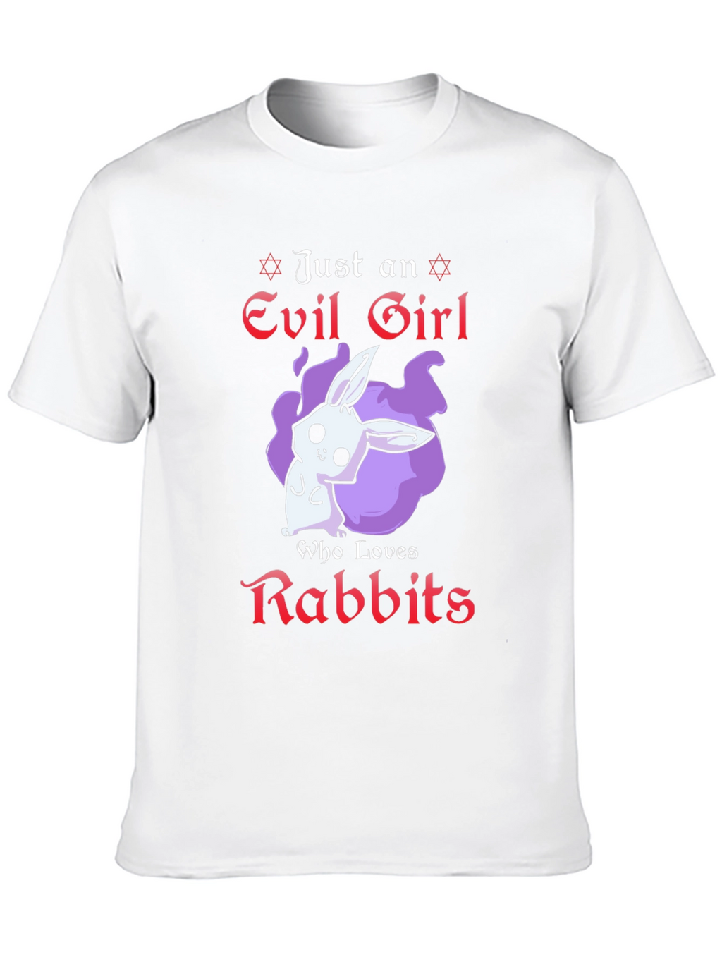 Evil Girl Loves Rabbits T-Shirt - Black