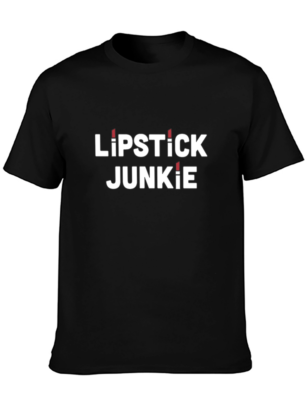 Lipstick Junkie Black Graphic Tee