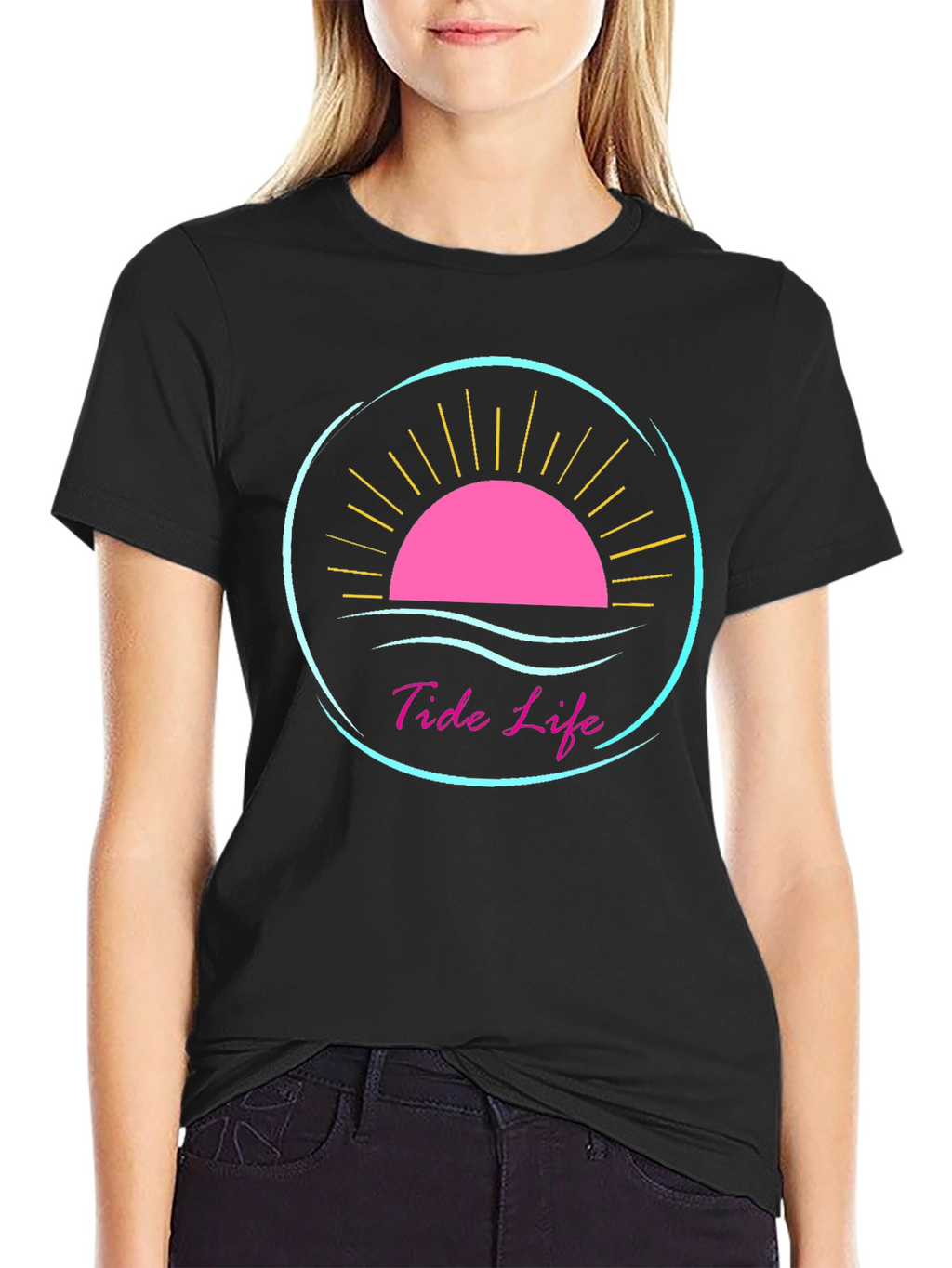 Tide Life Black Graphic Tee