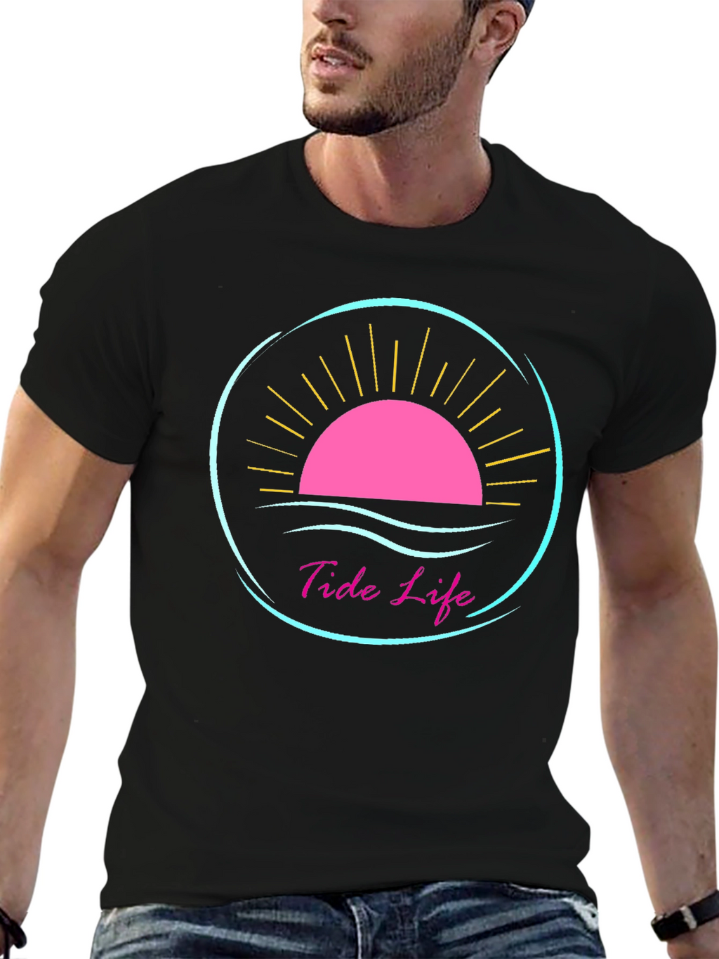 Tide Life Black Graphic Tee