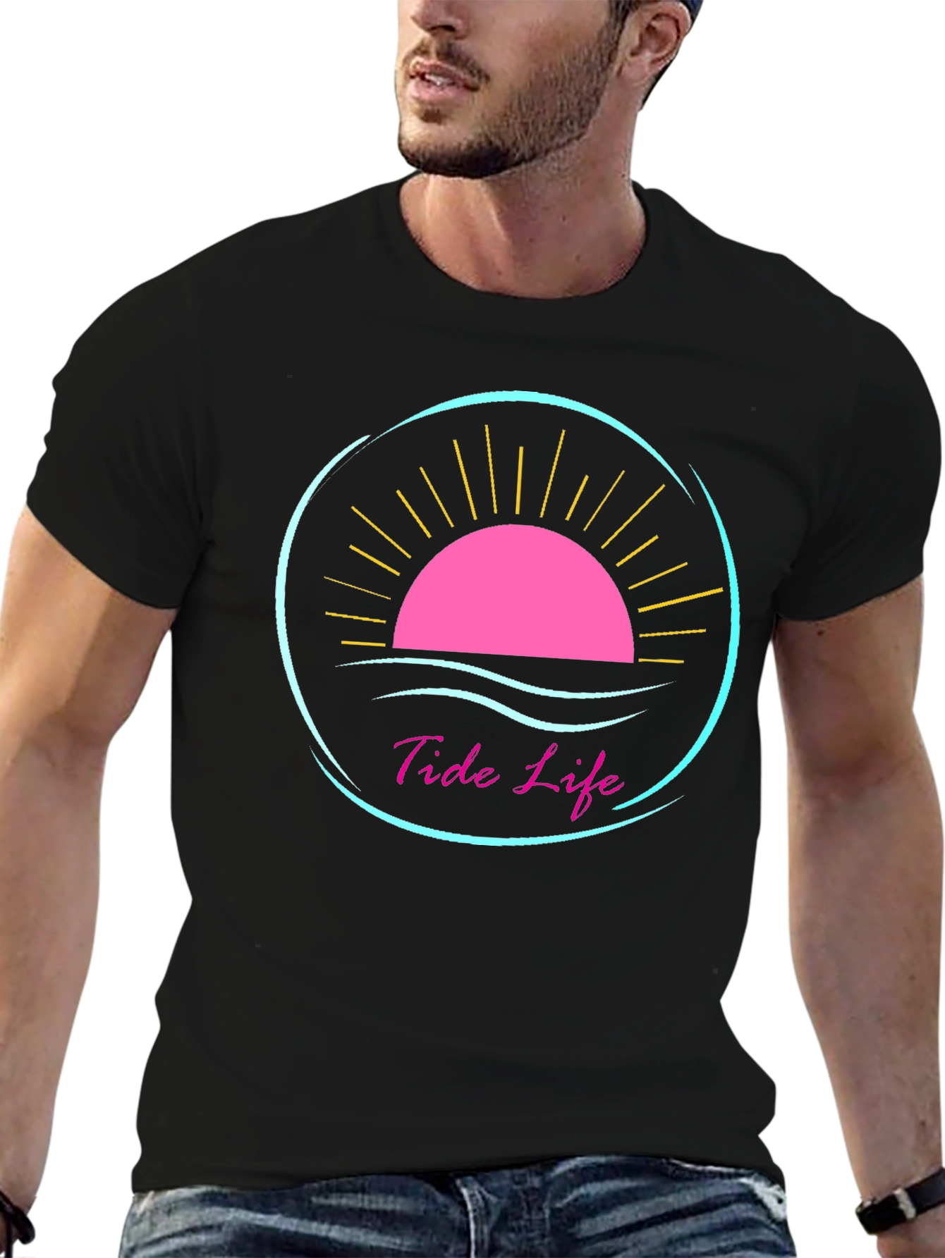 Tide Life Black Graphic Tee