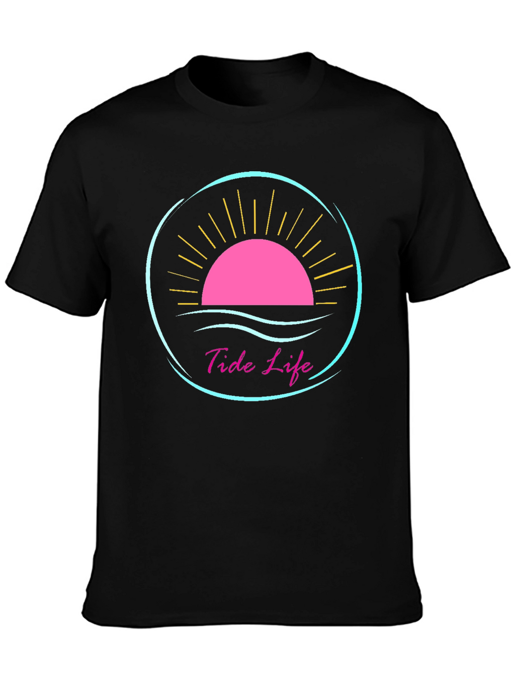 Tide Life Black Graphic Tee