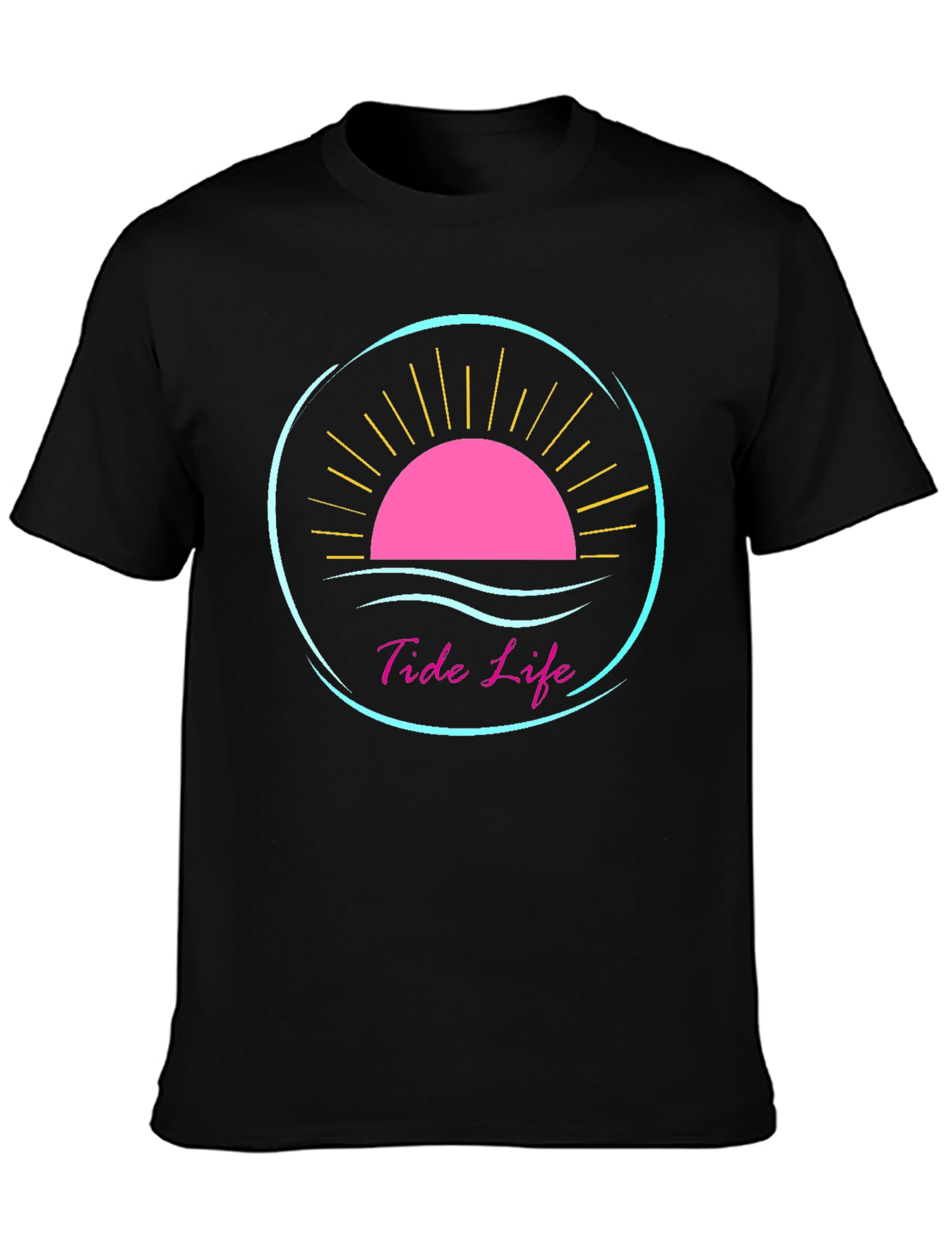 Tide Life Black Graphic Tee