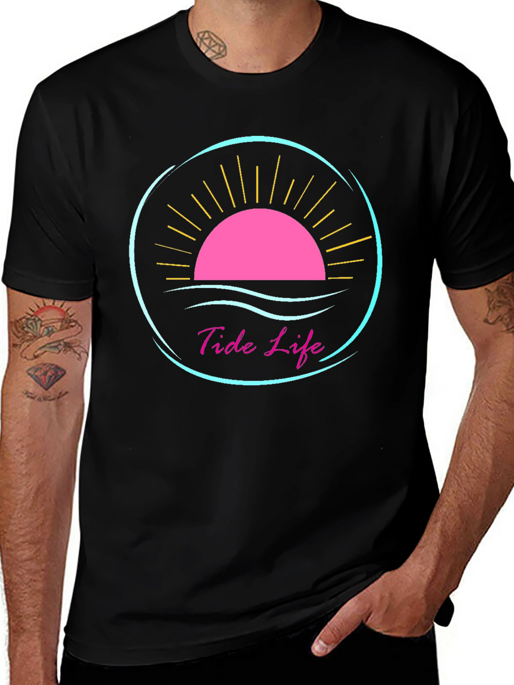 Tide Life Black Graphic Tee