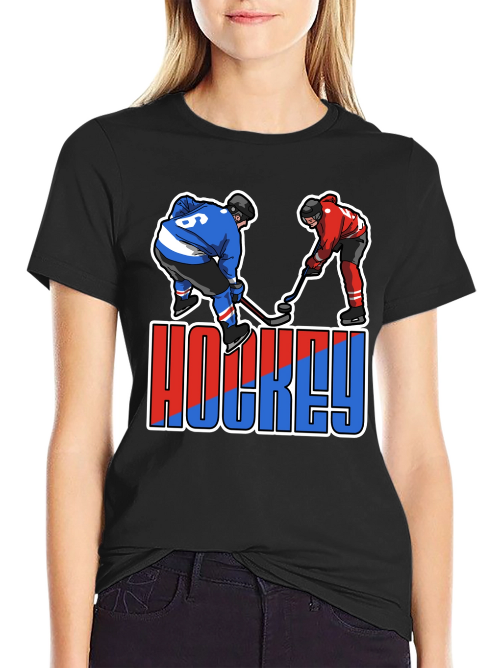 Hockey Player Graphic T-Shirt