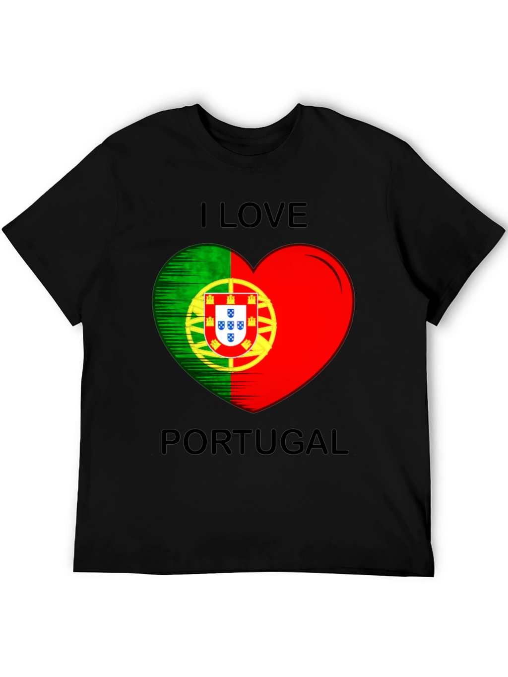 I Love Portugal Heart Flag Graphic T-Shirt