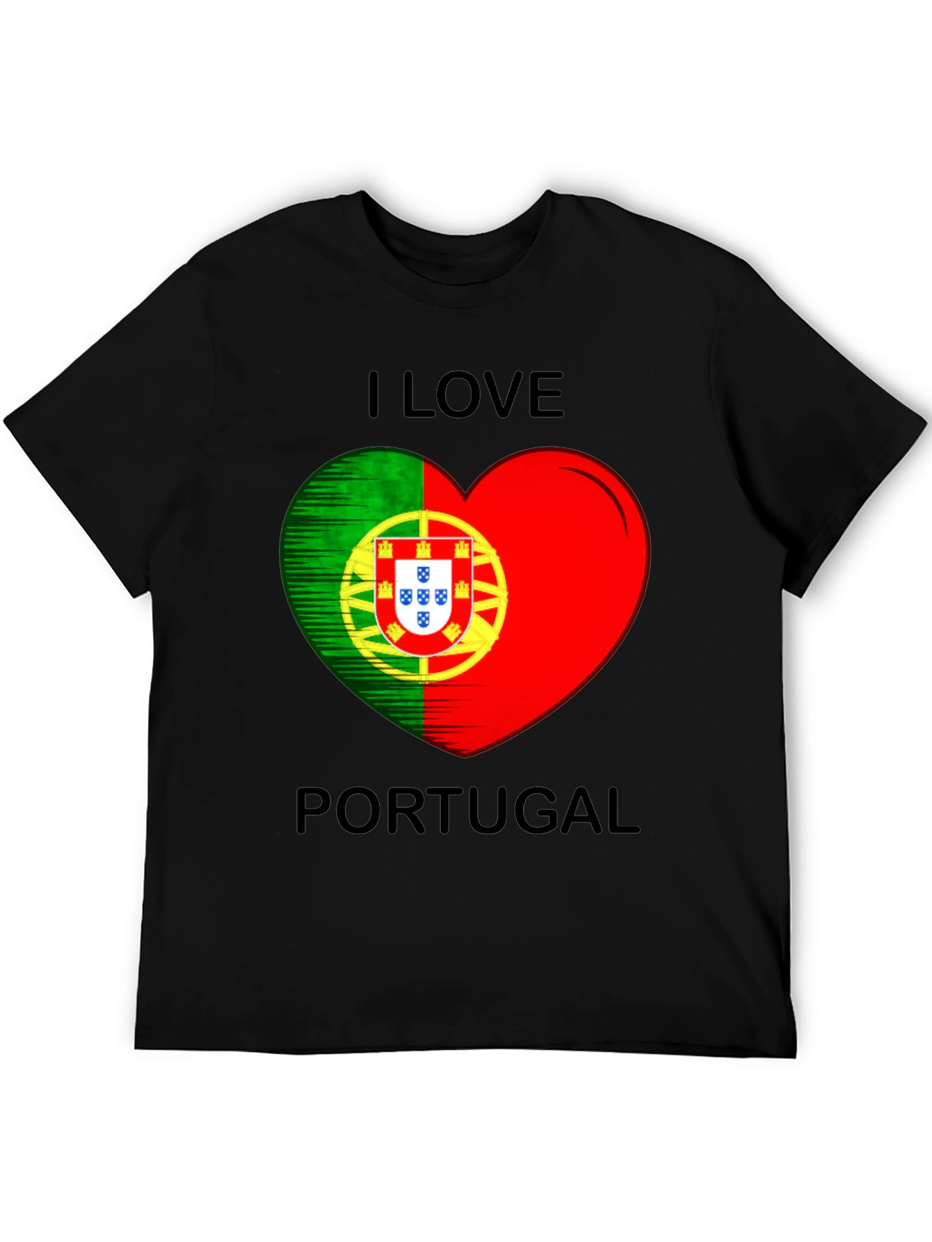 I Love Portugal Heart Flag Graphic T-Shirt