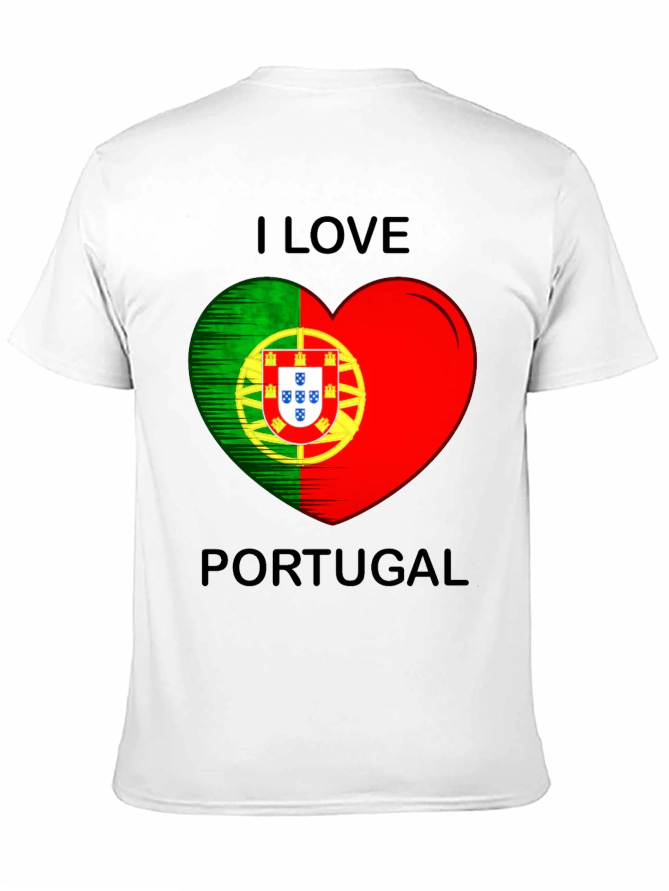 I Love Portugal Heart Flag Graphic T-Shirt