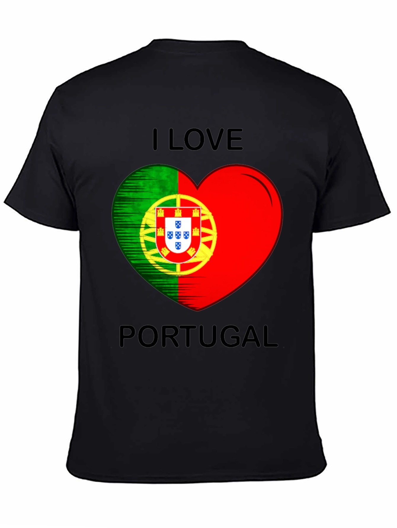 I Love Portugal Heart Flag Graphic T-Shirt