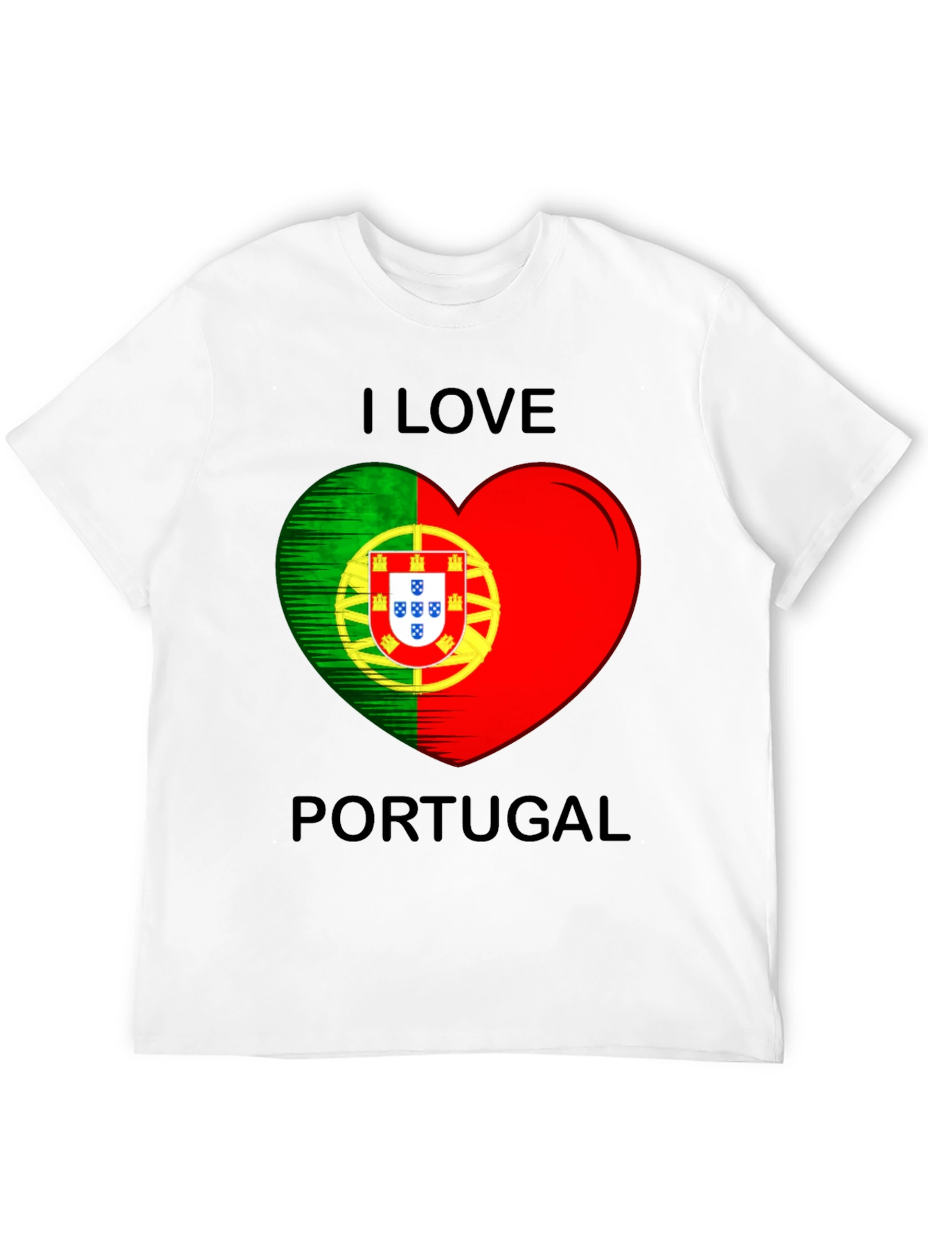 I Love Portugal Heart Flag Graphic T-Shirt