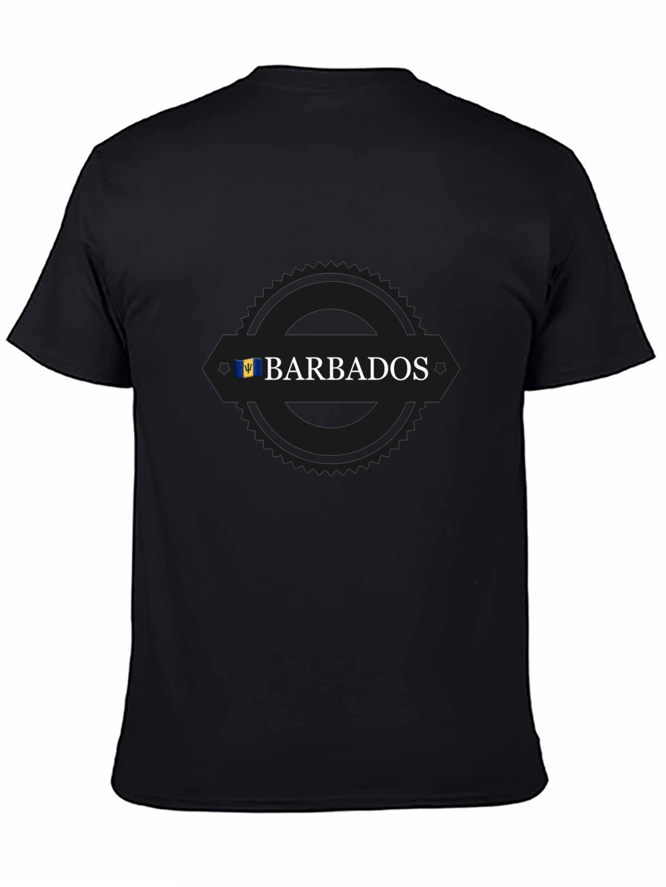 Barbados Flag T-Shirt - Black Short Sleeve Tee