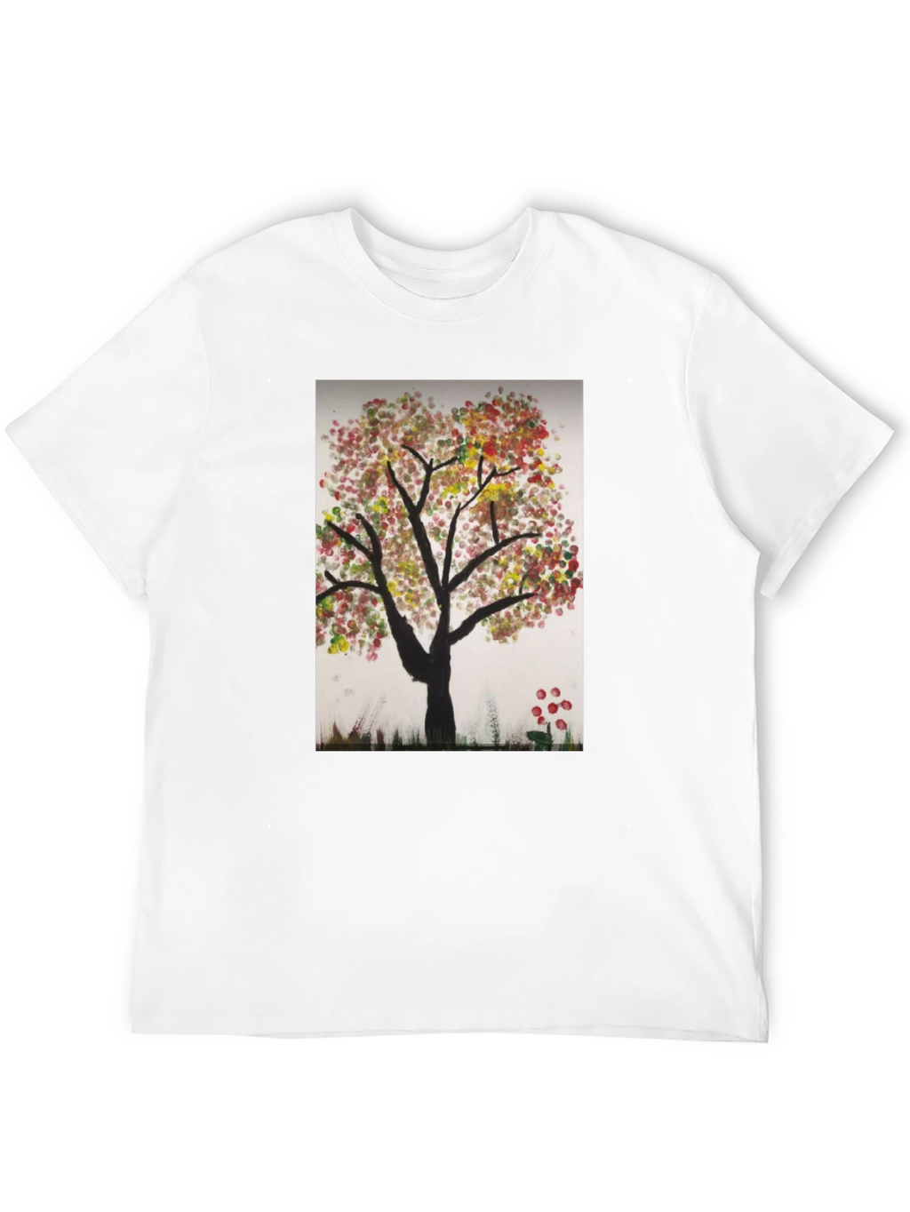 Artistic Autumn Tree Black T-Shirt