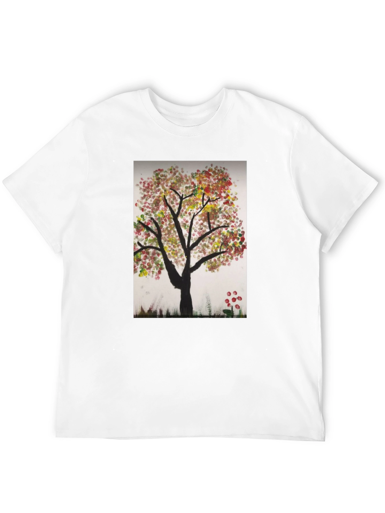 Artistic Autumn Tree Black T-Shirt