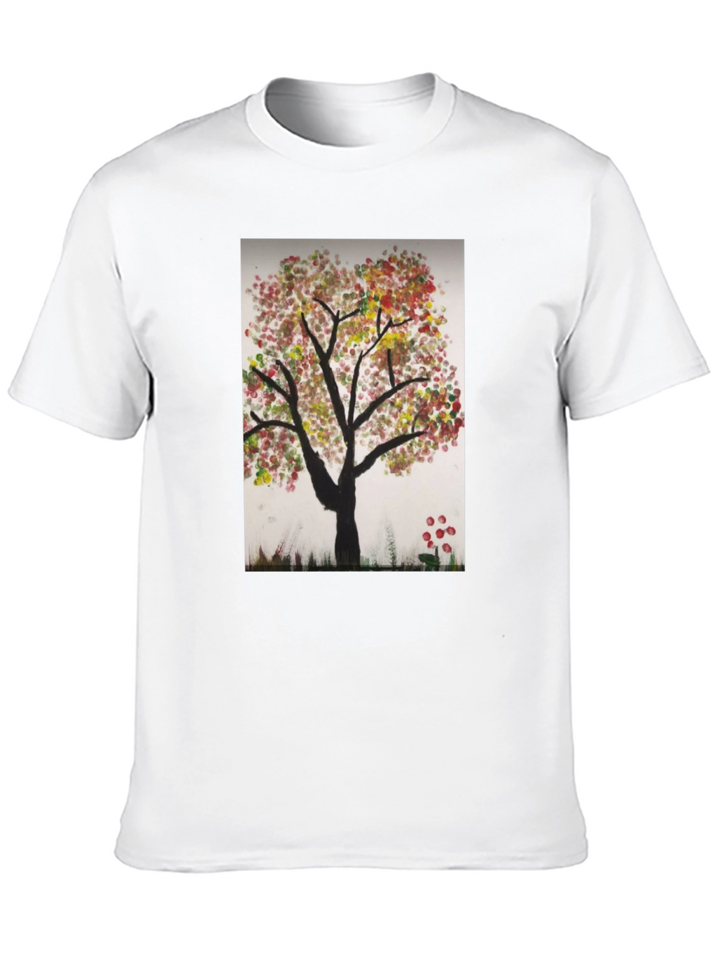 Artistic Autumn Tree Black T-Shirt