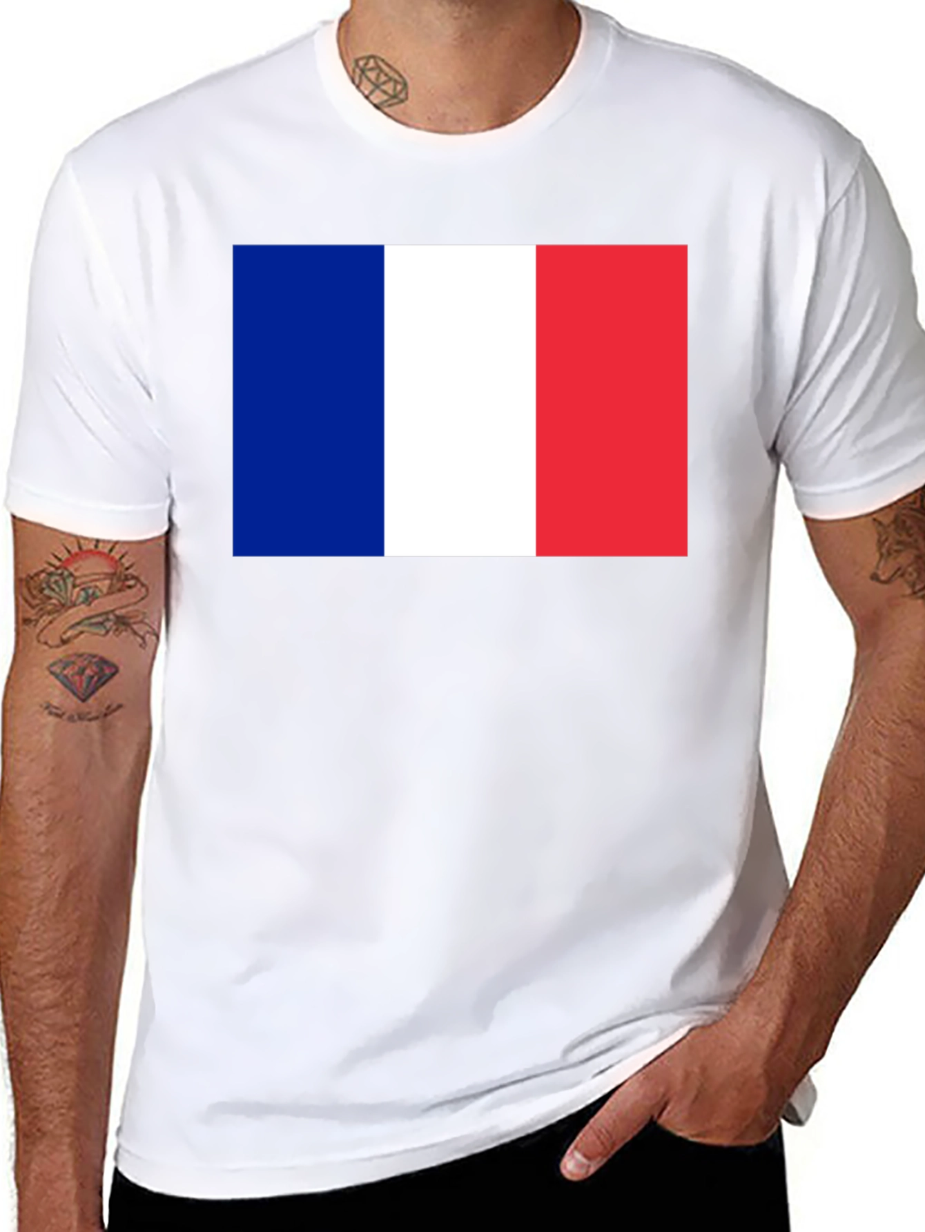 French Flag T-Shirt - Casual Graphic Tee