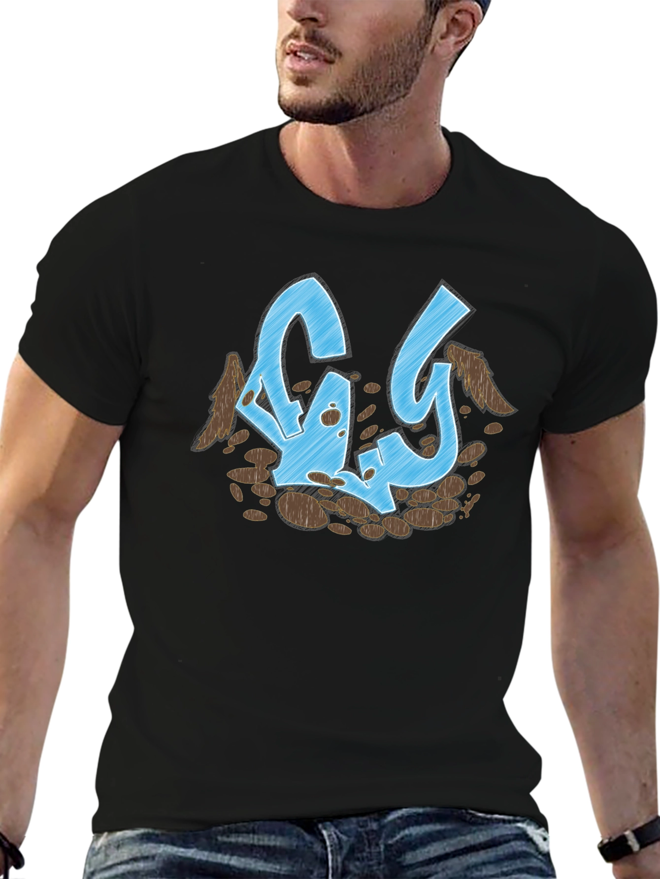 Abstract Graffiti Art Black T-Shirt