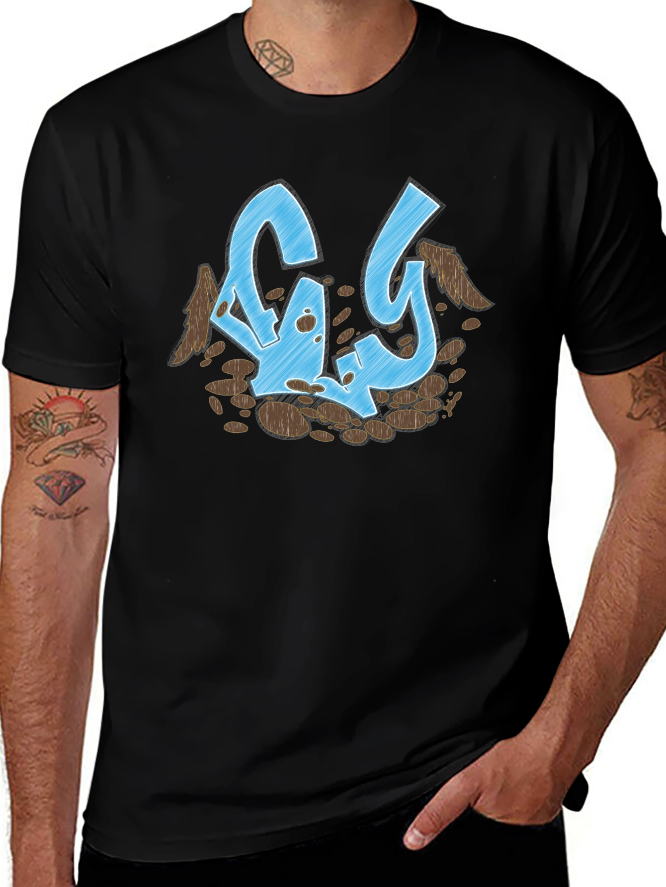 Abstract Graffiti Art Black T-Shirt