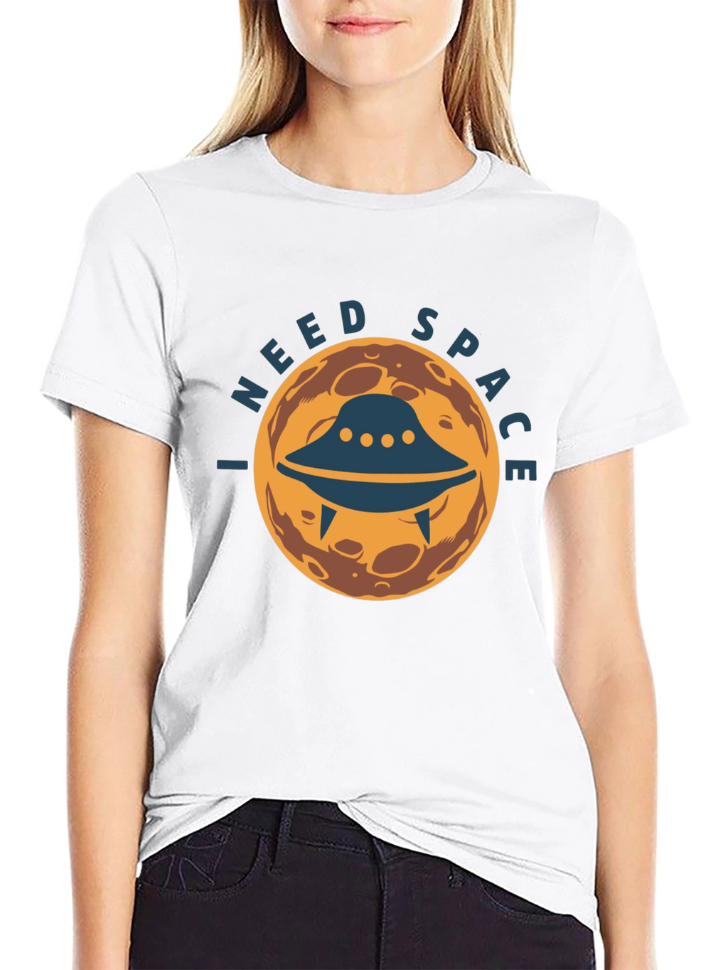 I Need Space Graphic Tee - UFO Alien Design