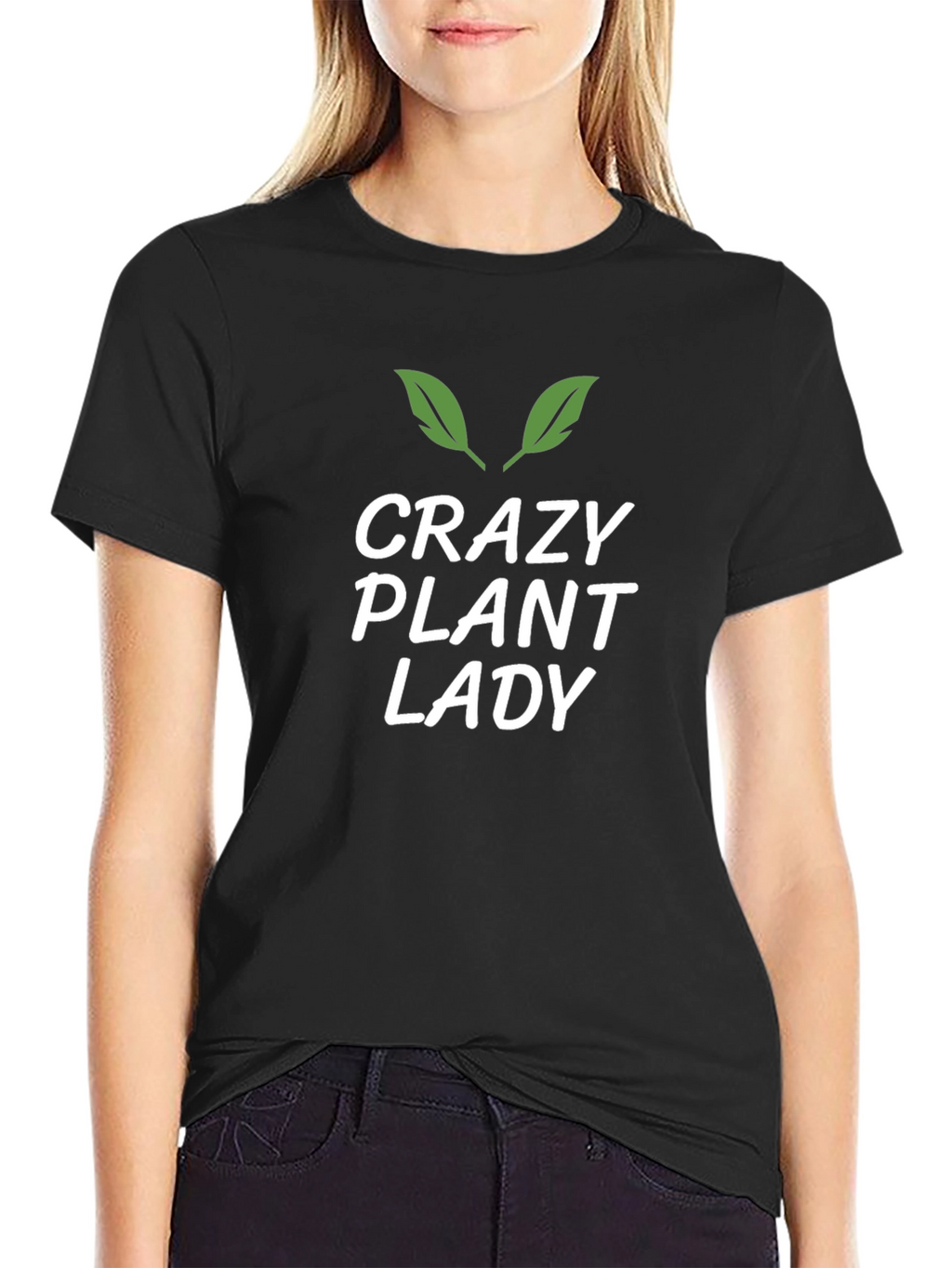 Crazy Plant Lady Graphic Tee - Black Cotton T-Shirt