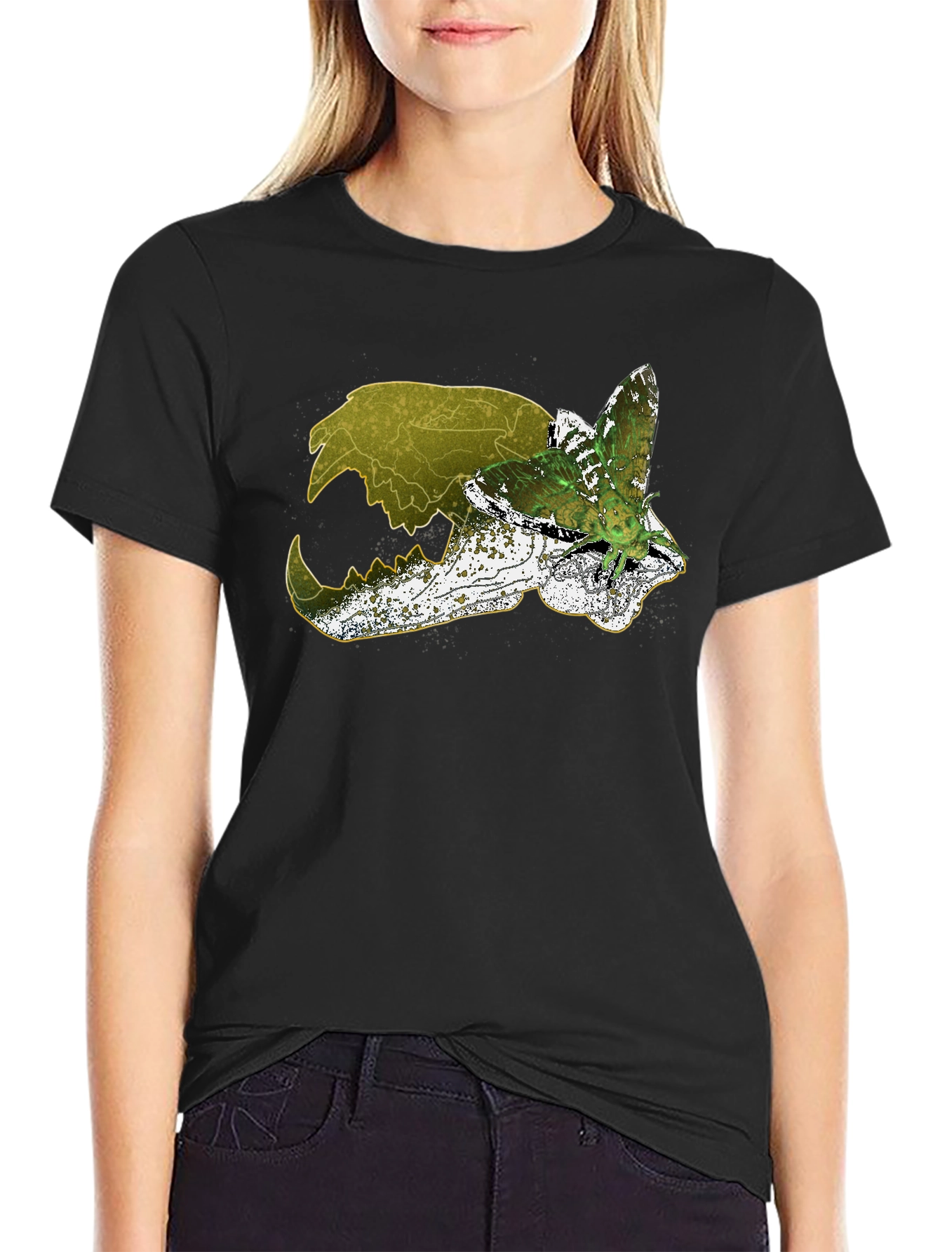 Skull & Moth Graphic Tee - Unique Design