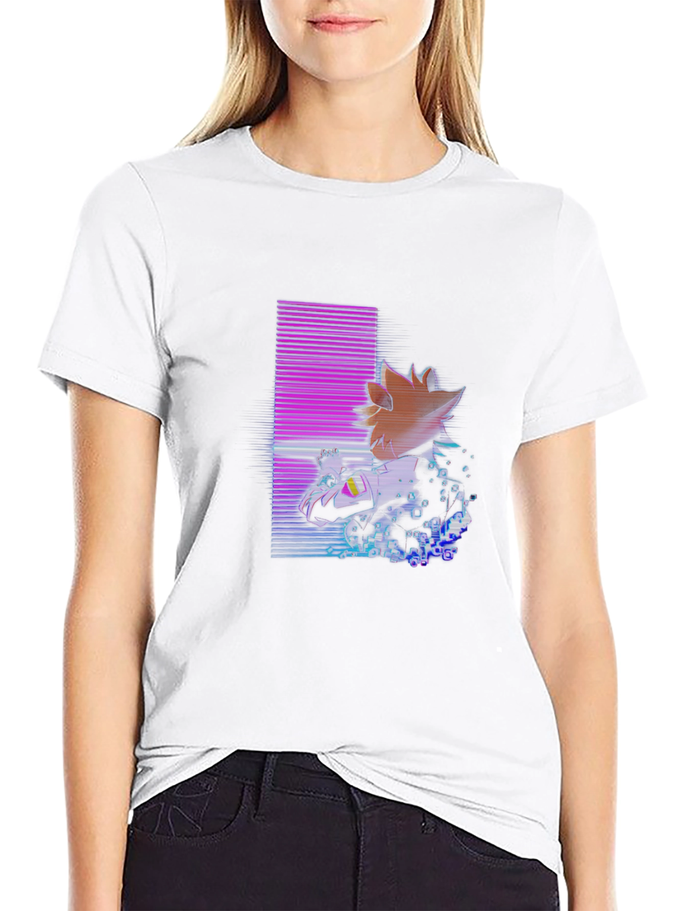 Retro Anime Graphic Black T-Shirt
