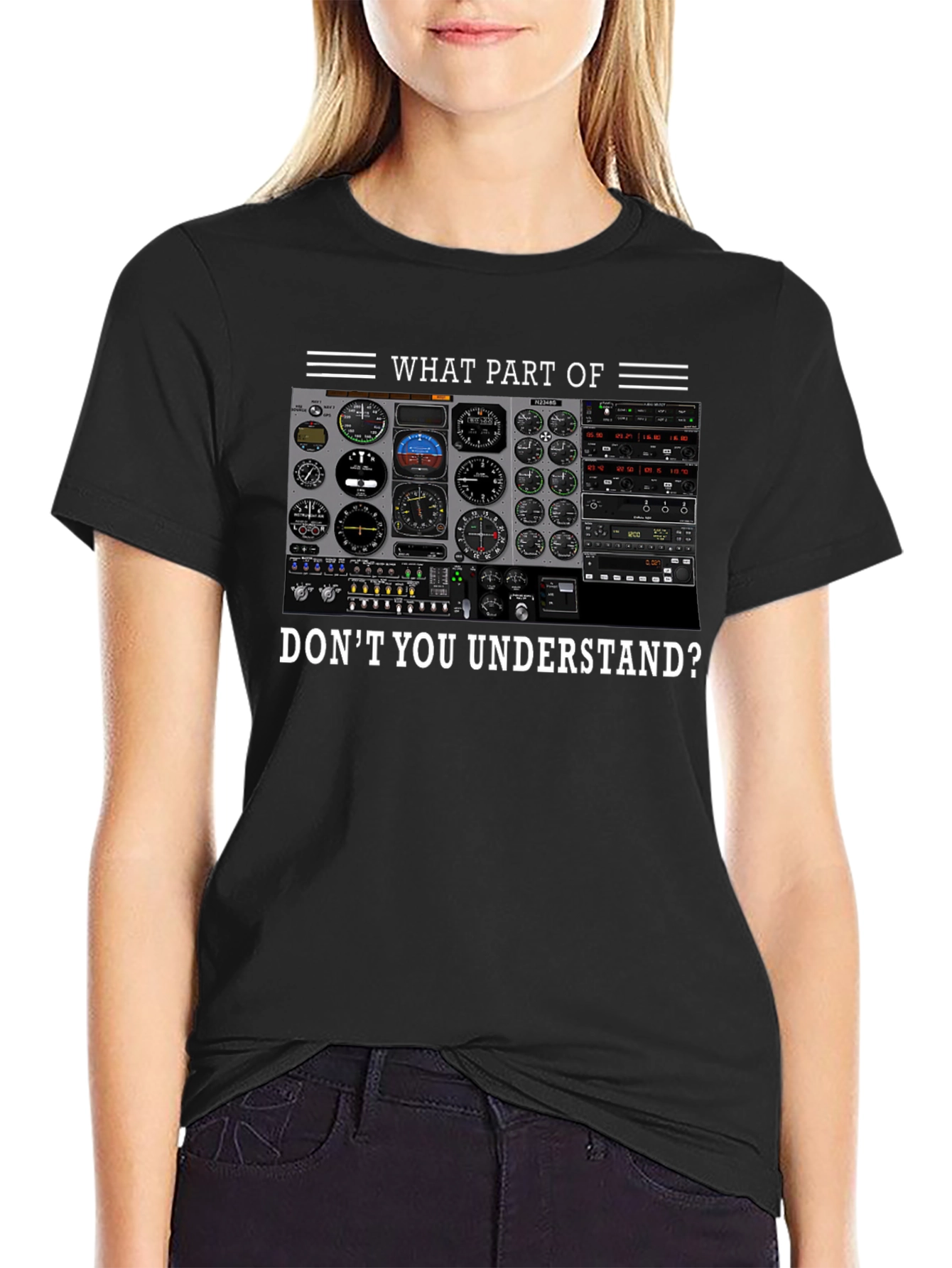 Pilot Instrument Panel T-Shirt - Aviation Humor Tee