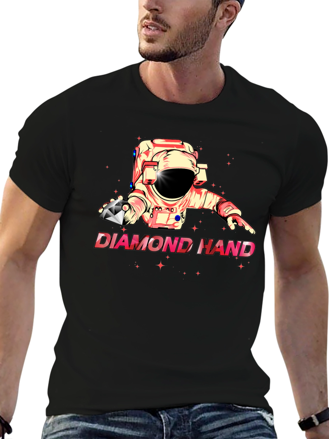 Diamond Hand Astronaut Black T-Shirt