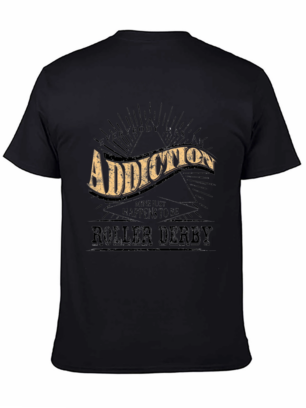 Addiction Roller Derby Graphic Tee - Black Cotton Blend