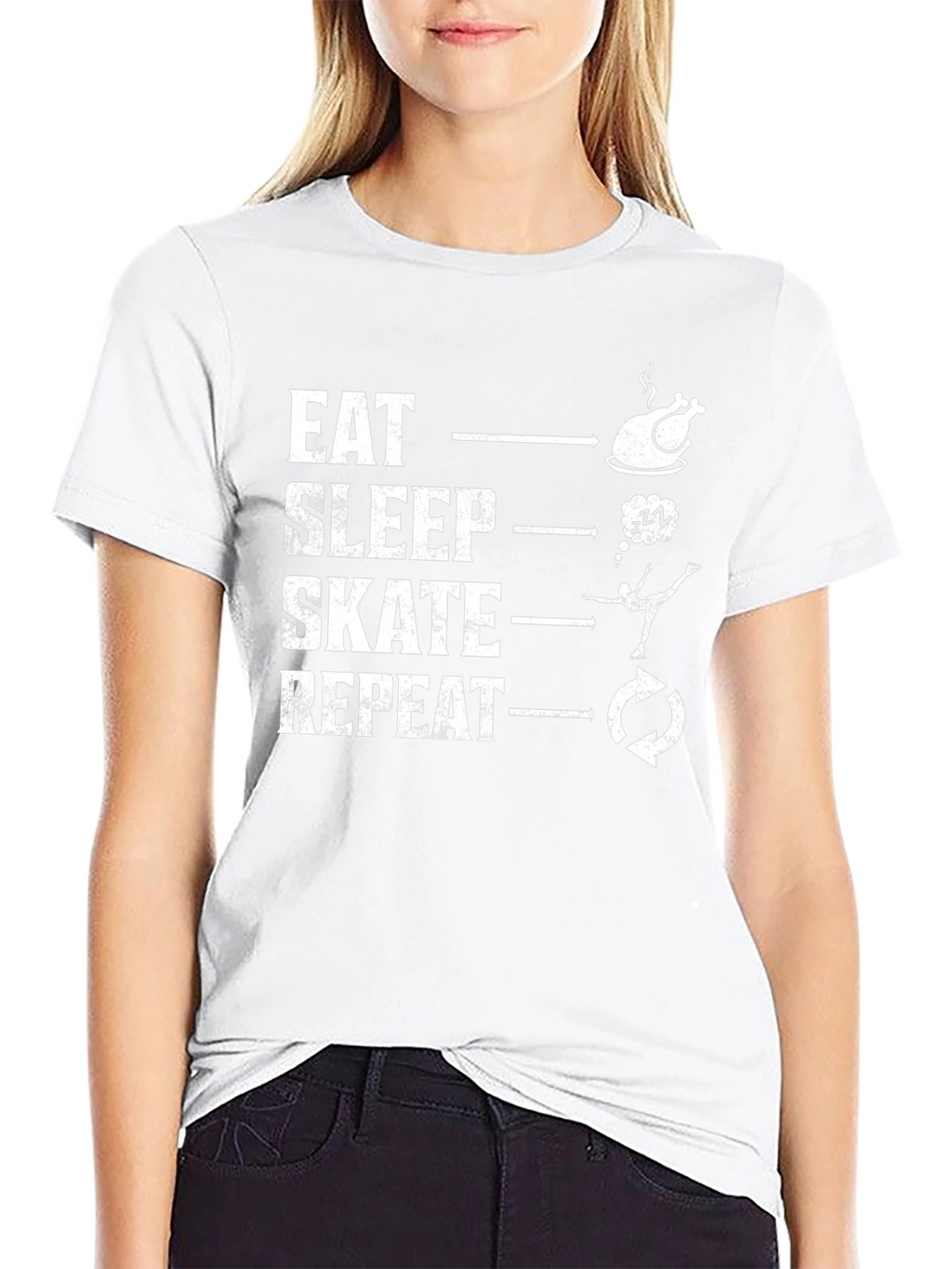Eat Sleep Skate Repeat Black T-Shirt