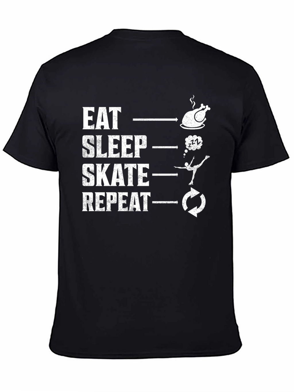 Eat Sleep Skate Repeat Black T-Shirt
