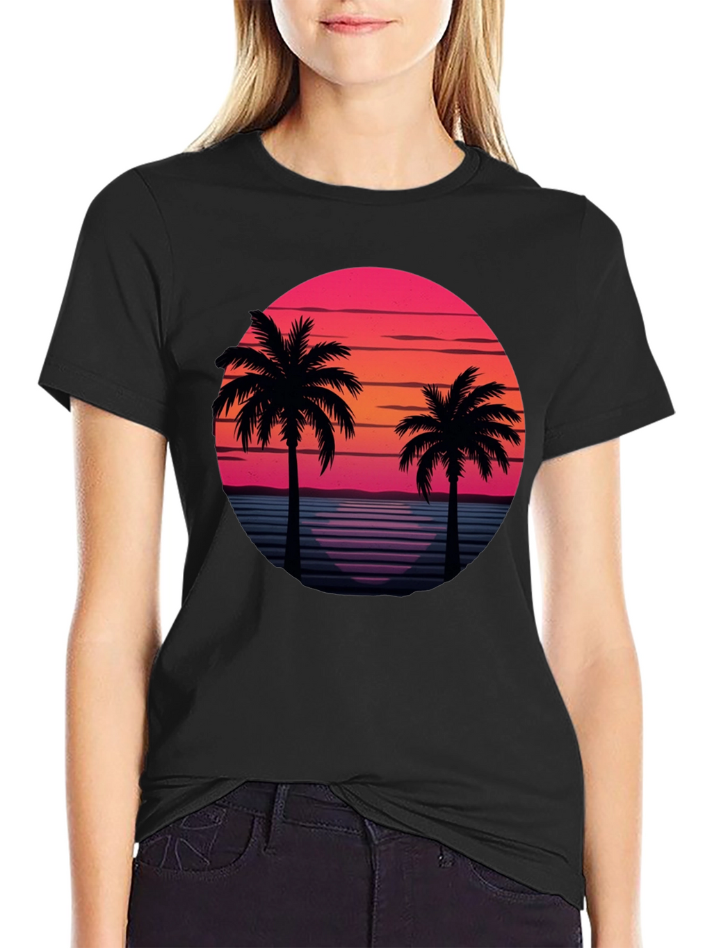 Retro Palm Tree Sunset T-Shirt