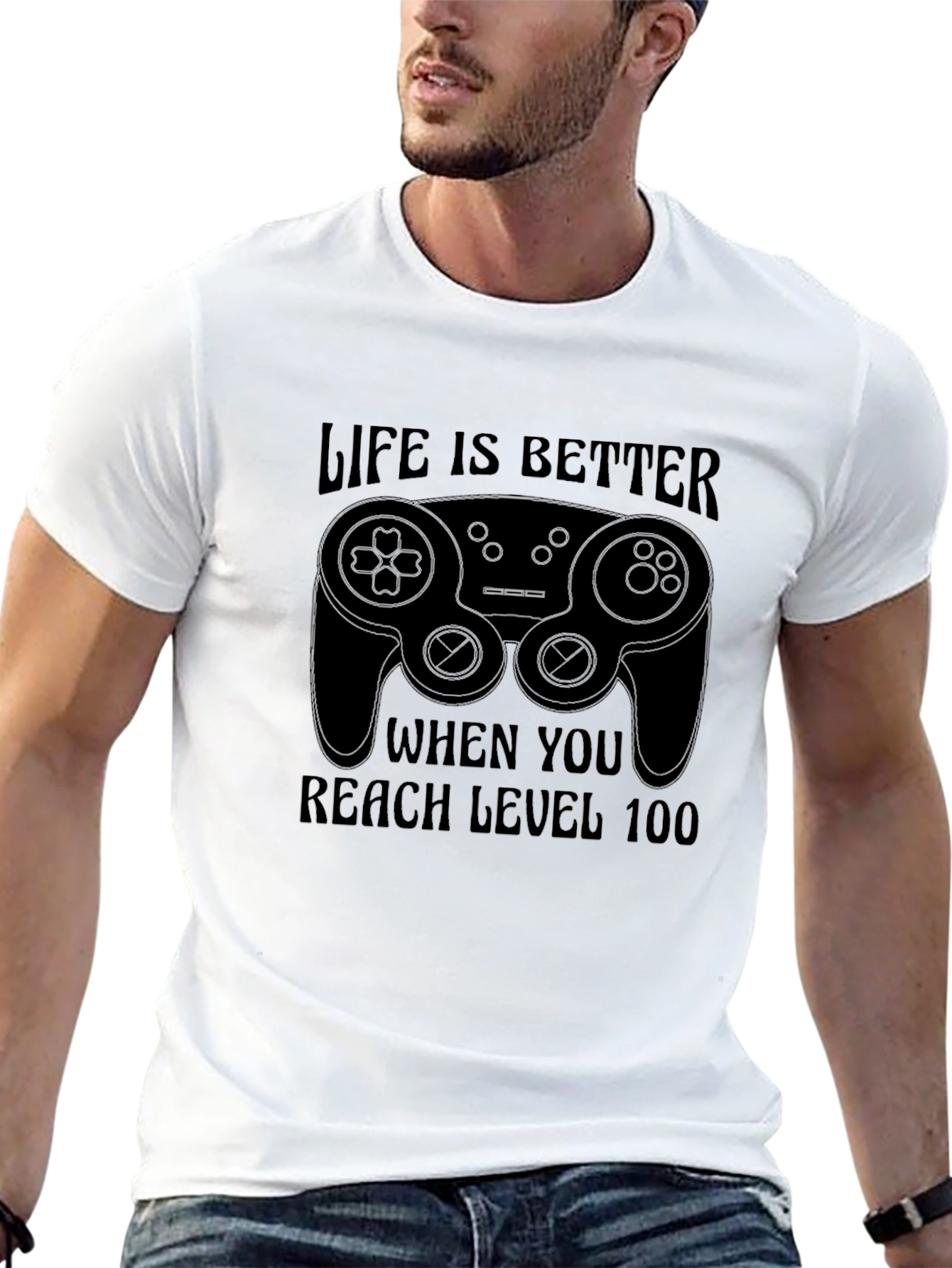 Level 100 Gamer Black T-Shirt