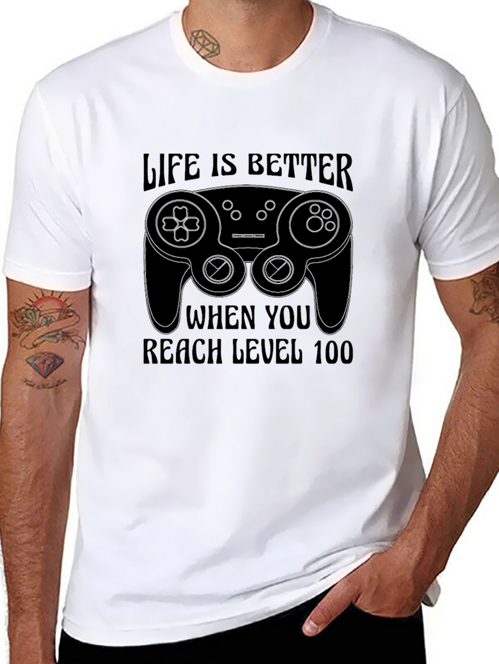 Level 100 Gamer Black T-Shirt