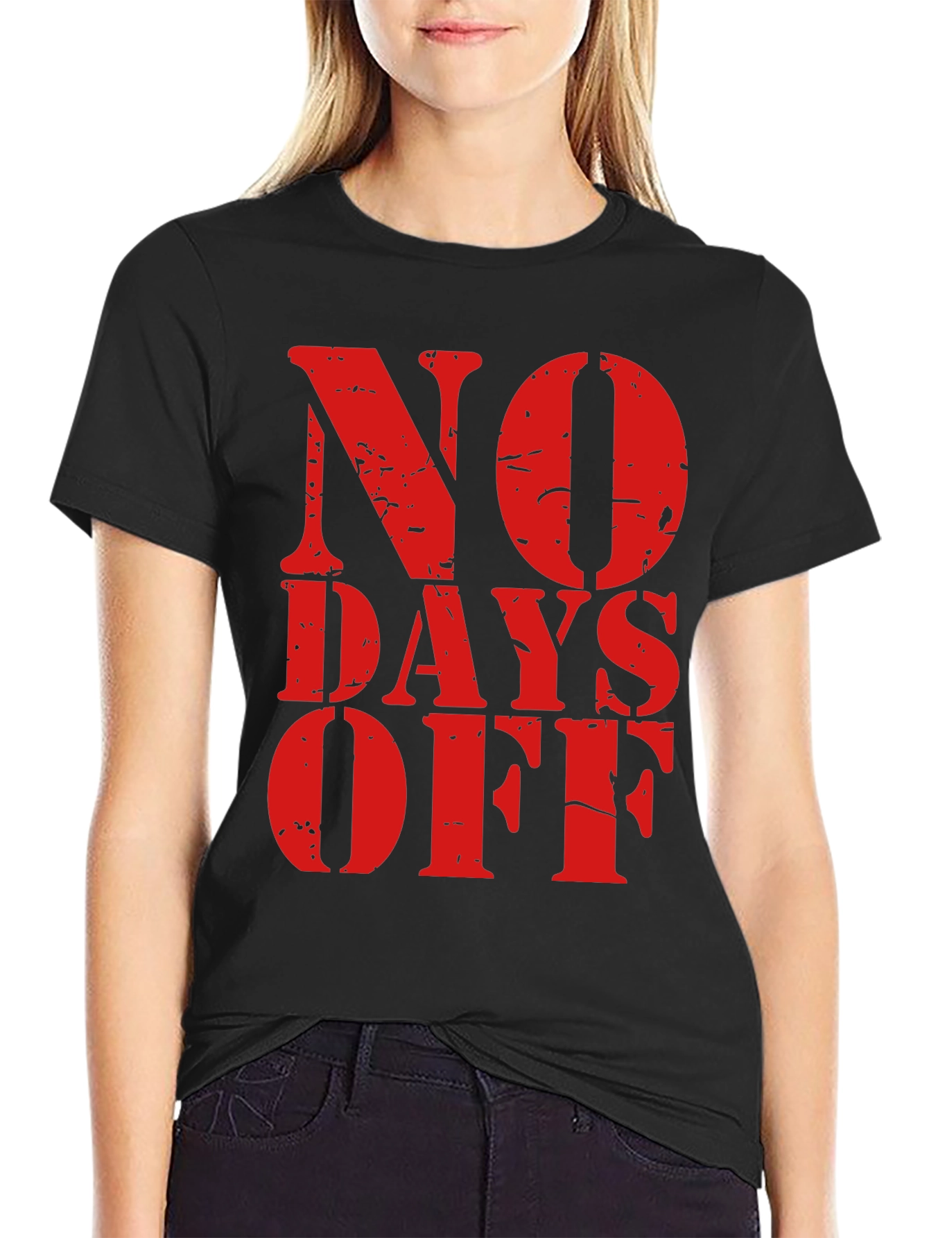 No Days Off Graphic Tee - Black