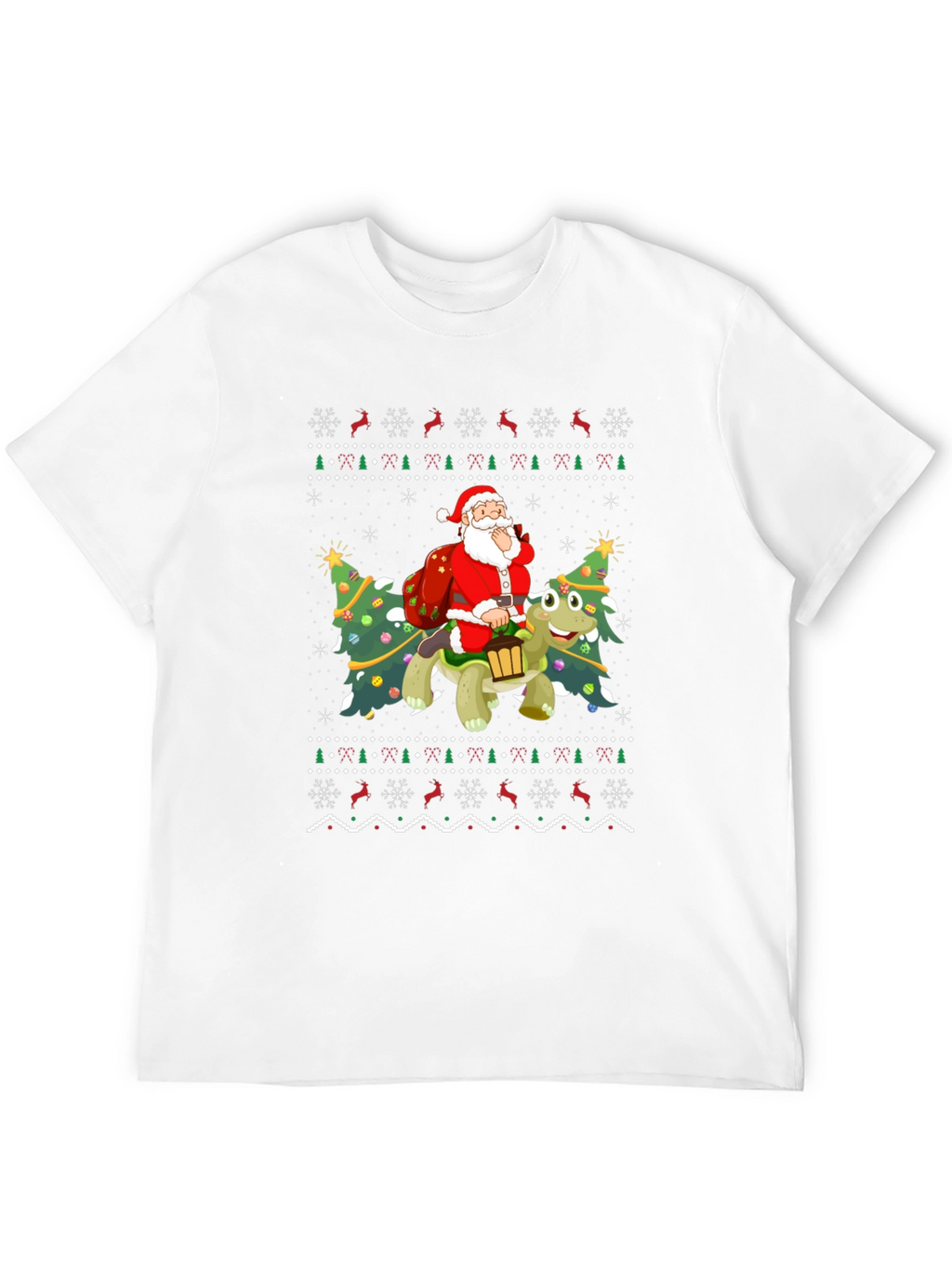 Festive Santa Turtle Ugly Christmas T-Shirt