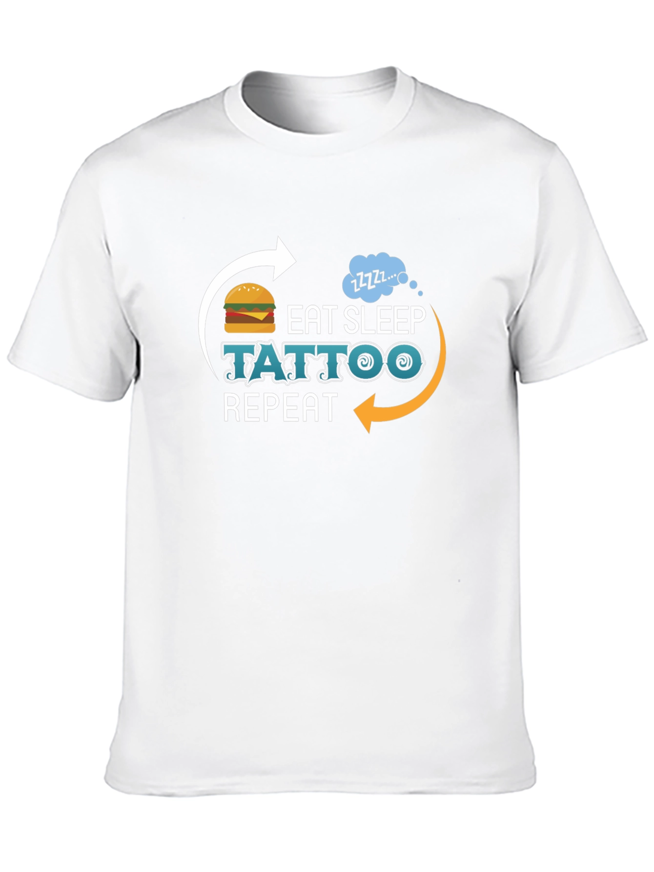 Eat Sleep Tattoo Repeat Graphic T-Shirt