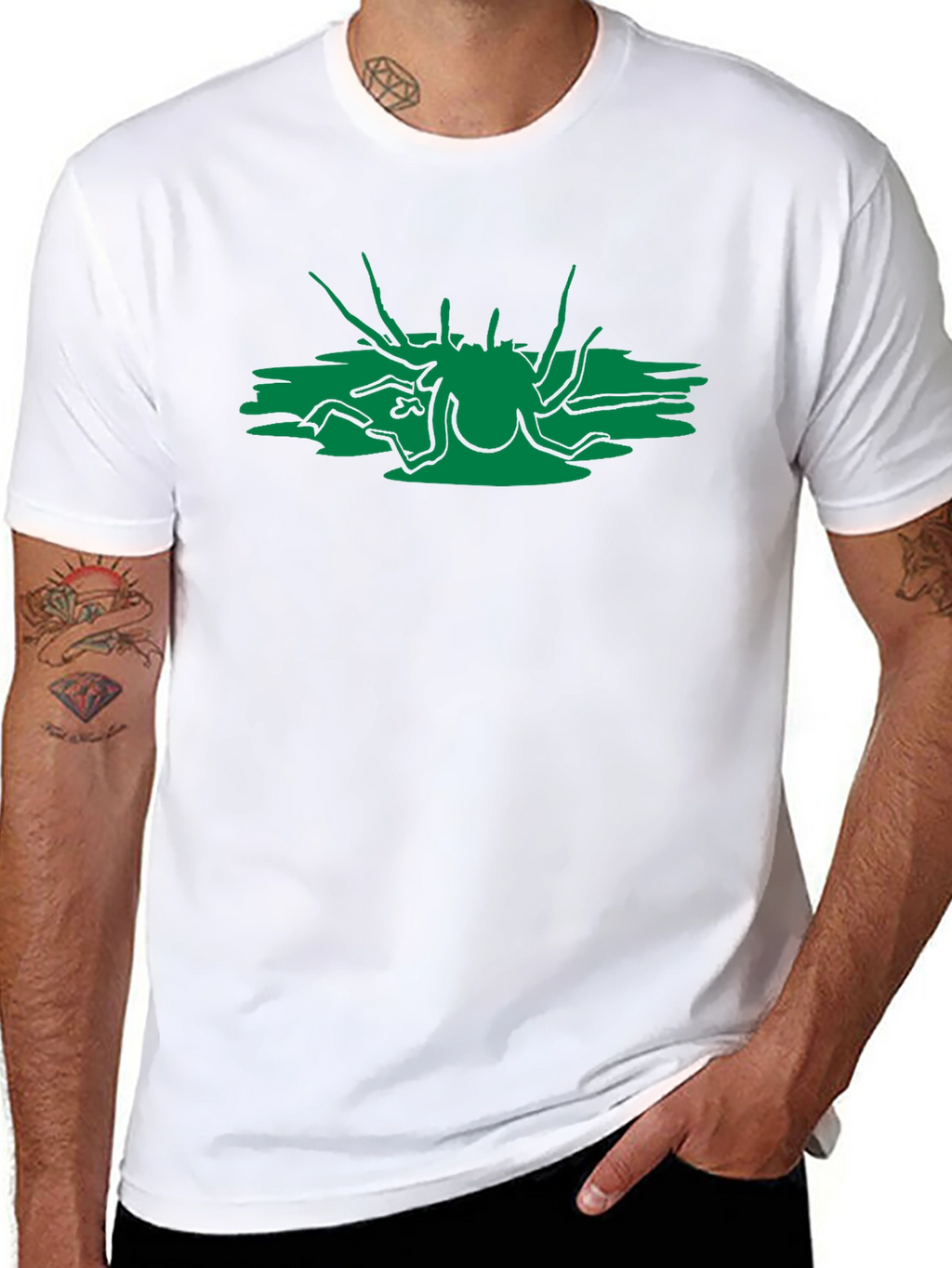 Abstract Green Creature Black T-Shirt