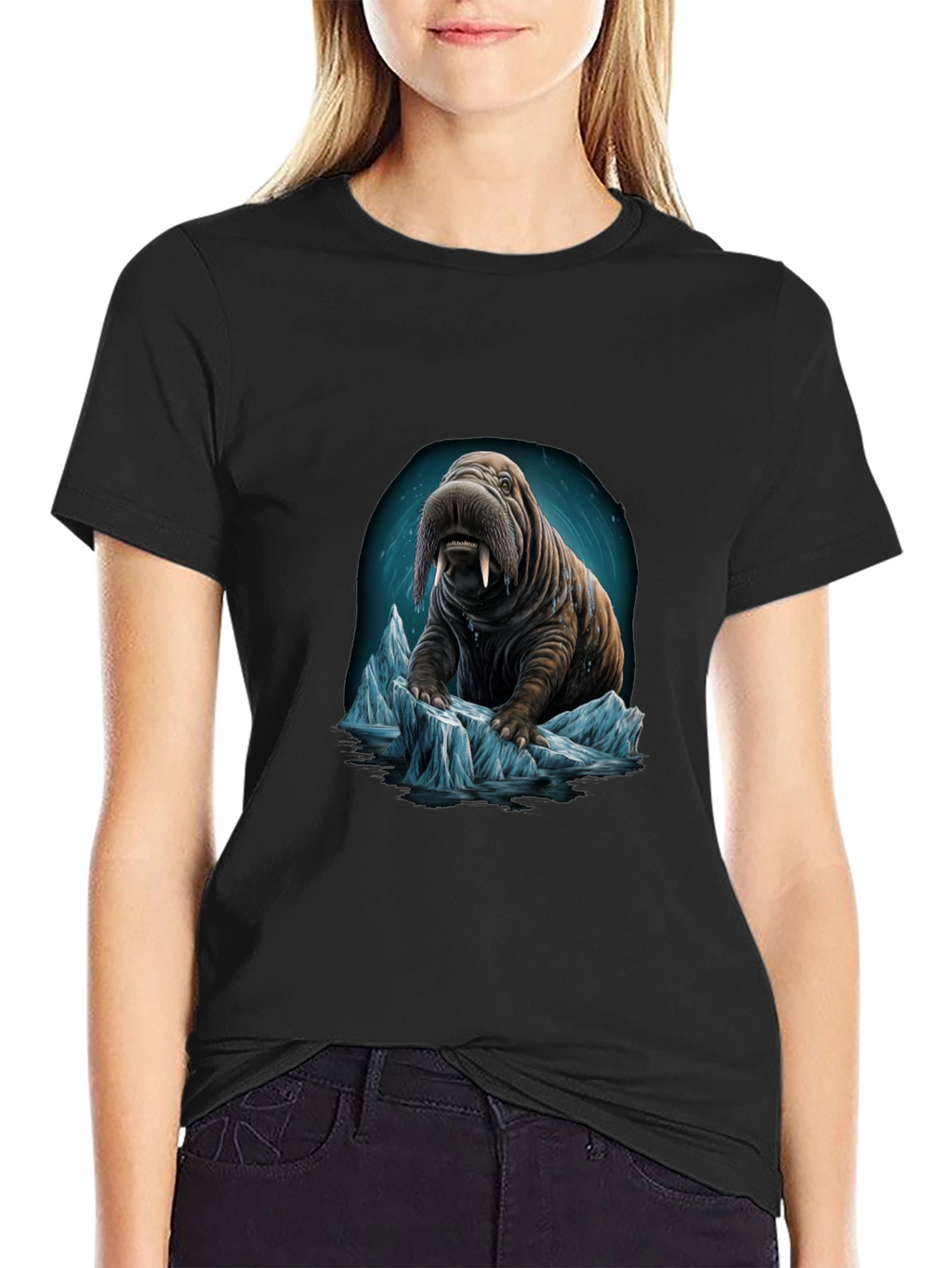 Walrus on Iceberg Graphic T-Shirt